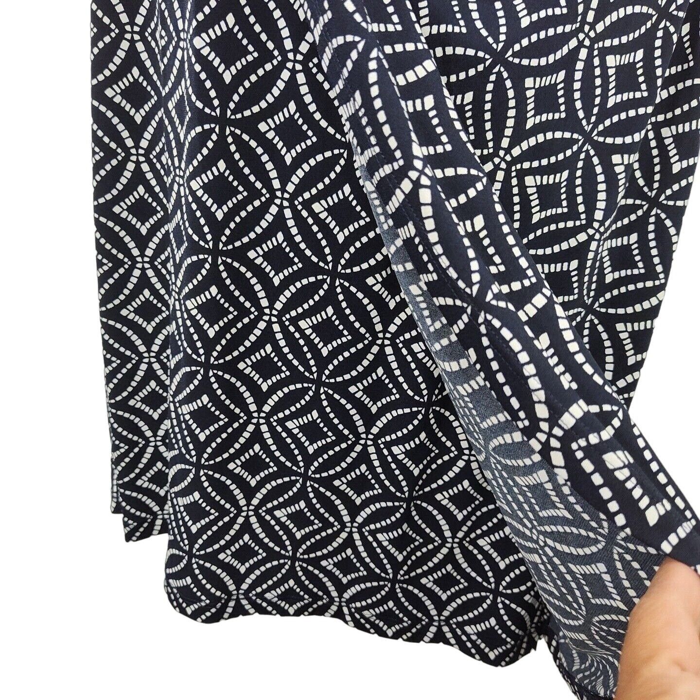 Other Connected Apparel Blue White Sheath Dress Size 12 Geometric Size XL / US 12-14 / IT 48-50 - 4 Thumbnail