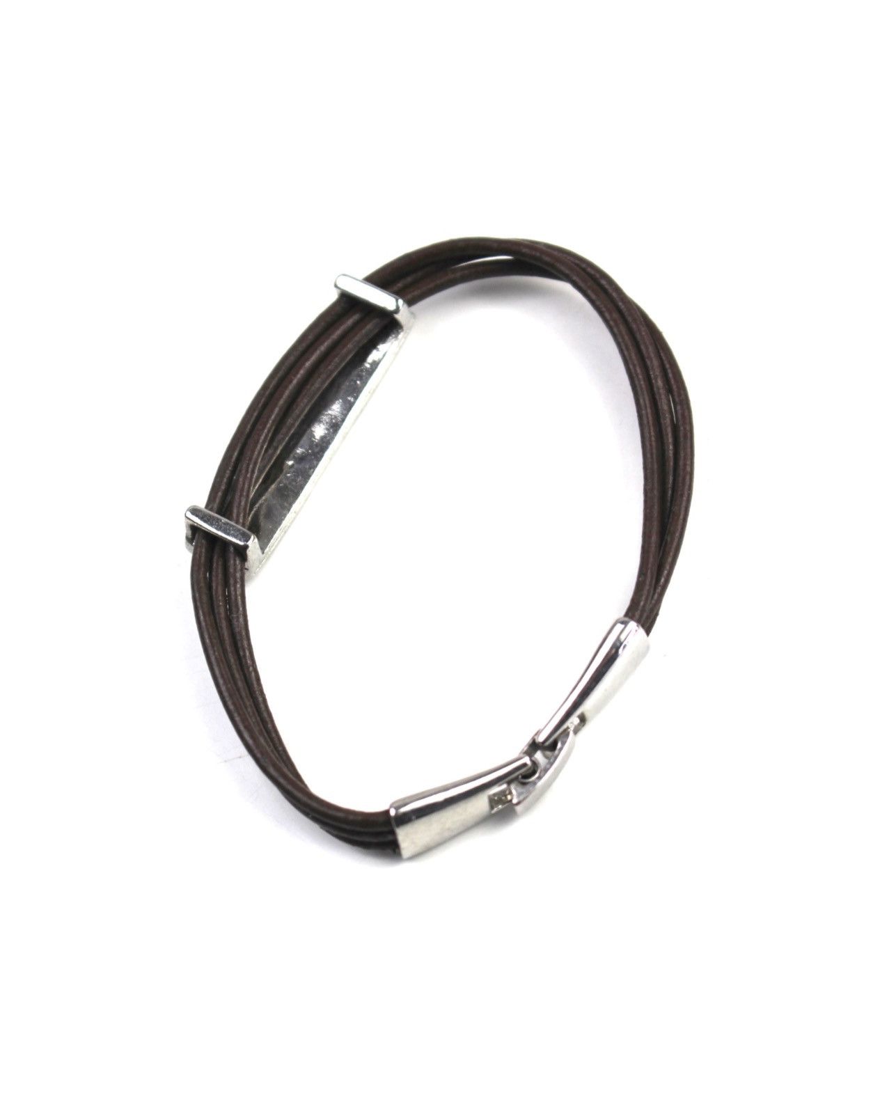 Vintage 2000S JAPANESE MADE LEATHER & STEEL CROSS SYMBOL BRACELET Size ONE SIZE - 5 Thumbnail