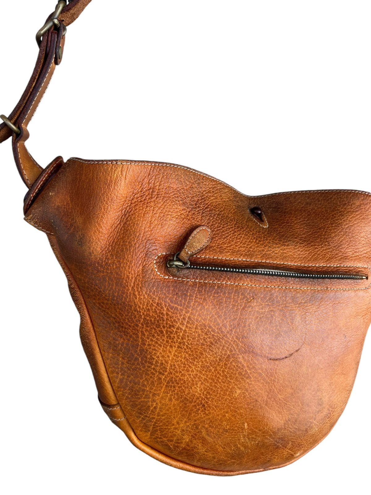 Leather Trashed Style Craft Japan Distress Muddy Patina Leather Bag Size ONE SIZE - 14 Thumbnail