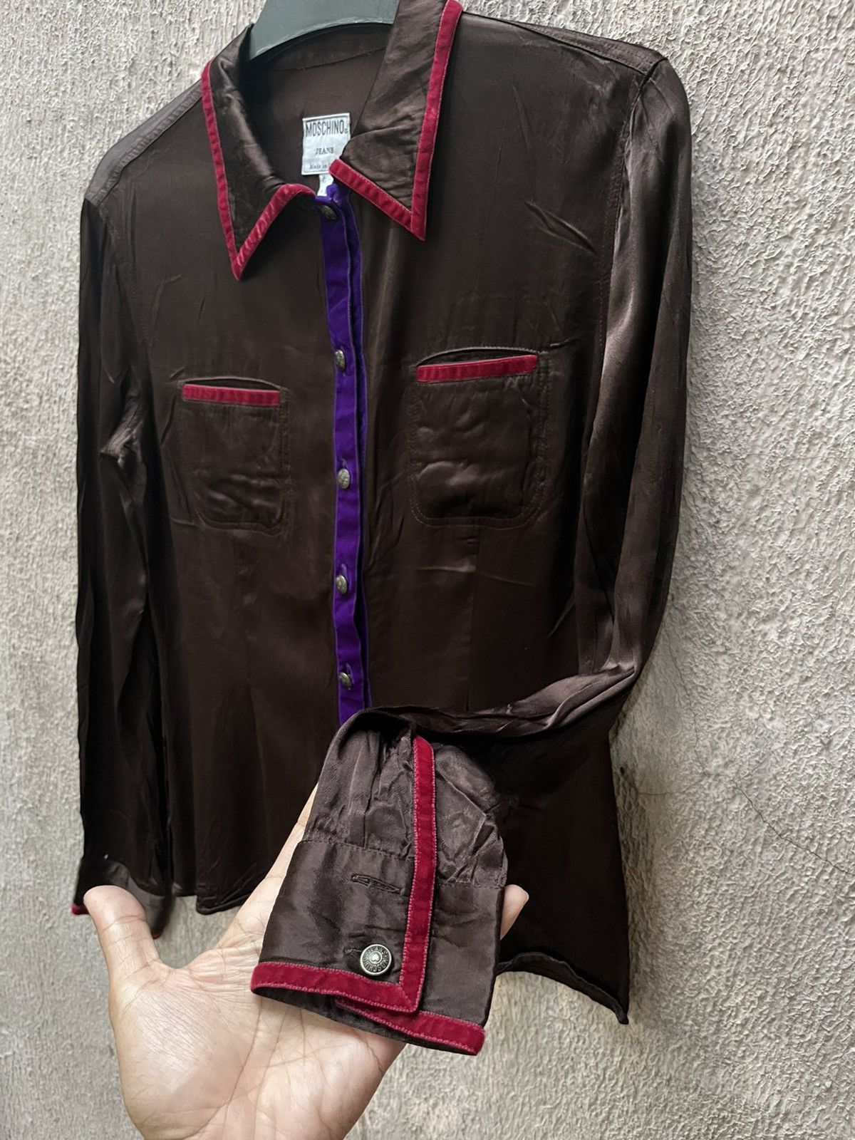 Moschino Vintage Moschino Slik Shirt Size M / US 6-8 / IT 42-44 - 3 Thumbnail