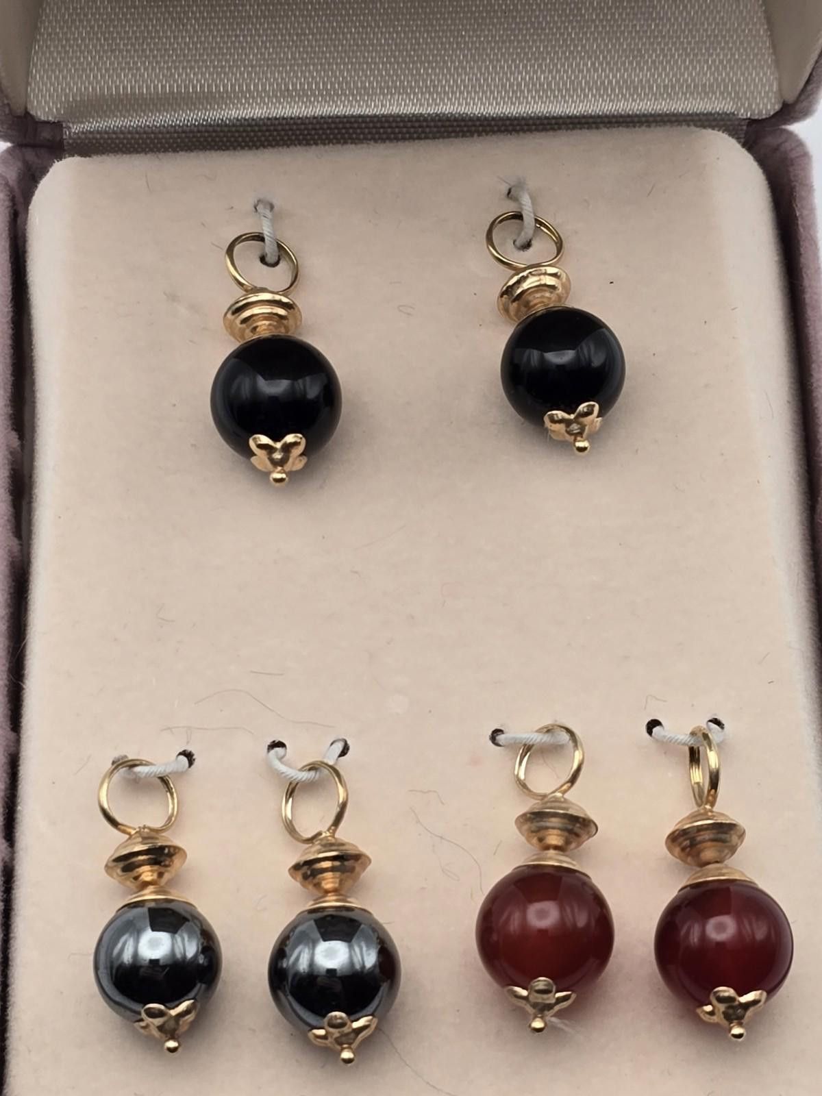 Other Vintage 14K Gold Drop Earring Charms set 10mm Size ONE SIZE - 4 Thumbnail
