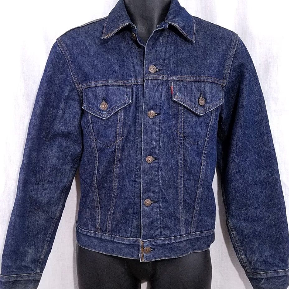 Levi's VINTAGE Harley Owners Group Levis Denim Trucker Jacket Mens Small Blue 80s Size US S / EU 44-46 / 1 - 4 Thumbnail