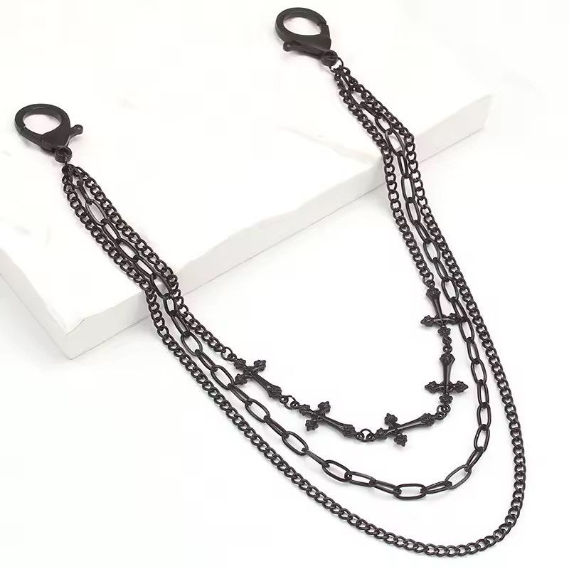 Jewelry Cross Chain Belt, Jeans Side Chain - Punk Grunge Size ONE SIZE - 2 Thumbnail