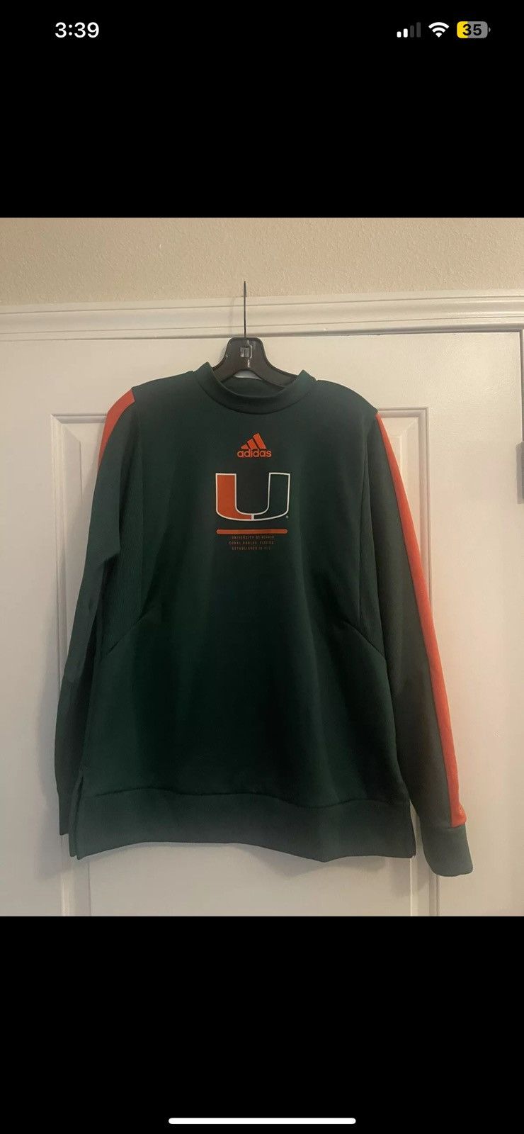 Adidas Miami Hurricanes Adidas Mens Sweatshirt L Aeroready Size US L / EU 52-54 / 3 - 1 Thumbnail