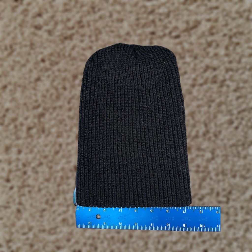 Vintage Beanie Toque Adult One Size Black Double Knit 100% Acrylic Winter Snow Ski Size ONE SIZE - 1 Thumbnail