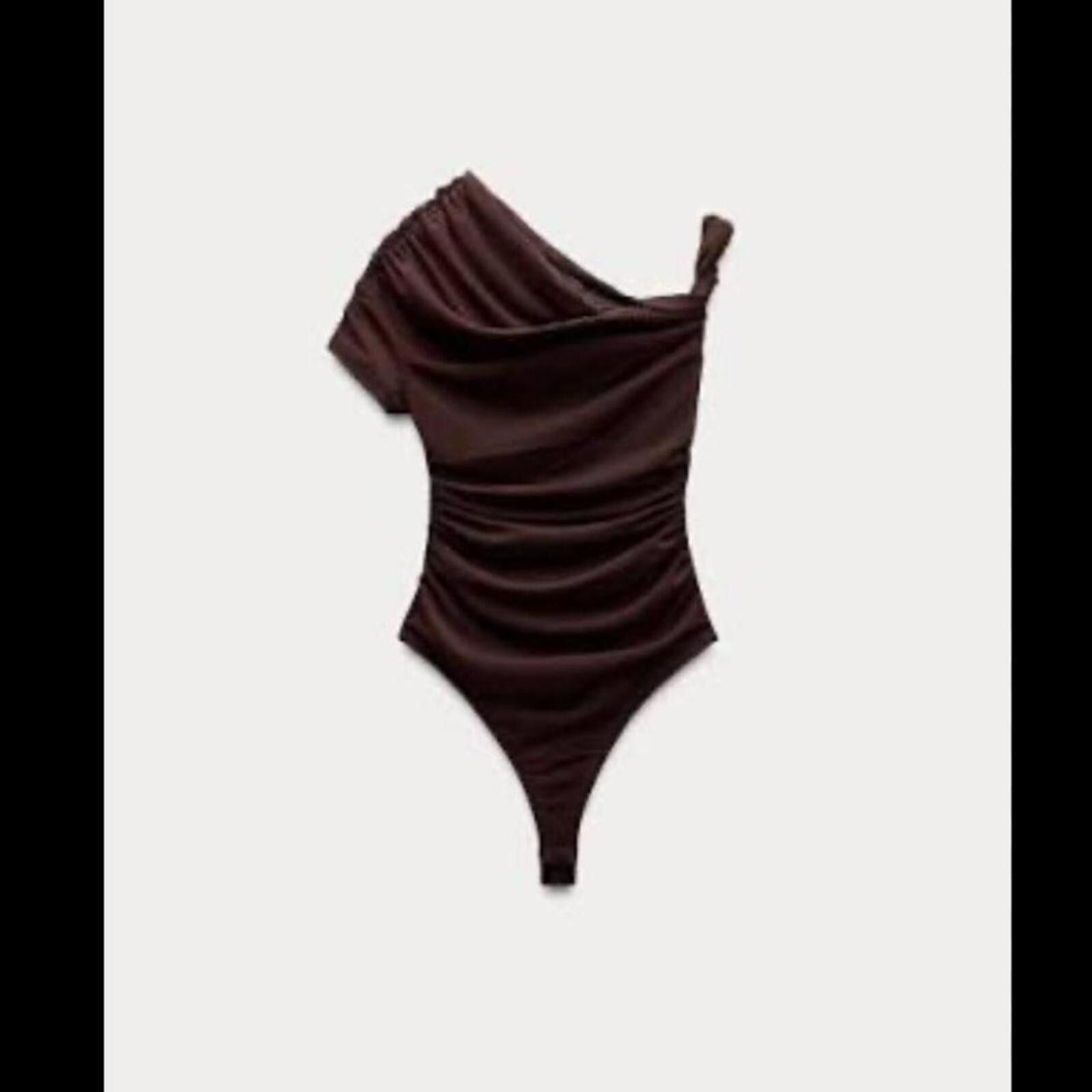 Zara Zara brown off the shoulder bodysuit Size ONE SIZE - 2 Thumbnail