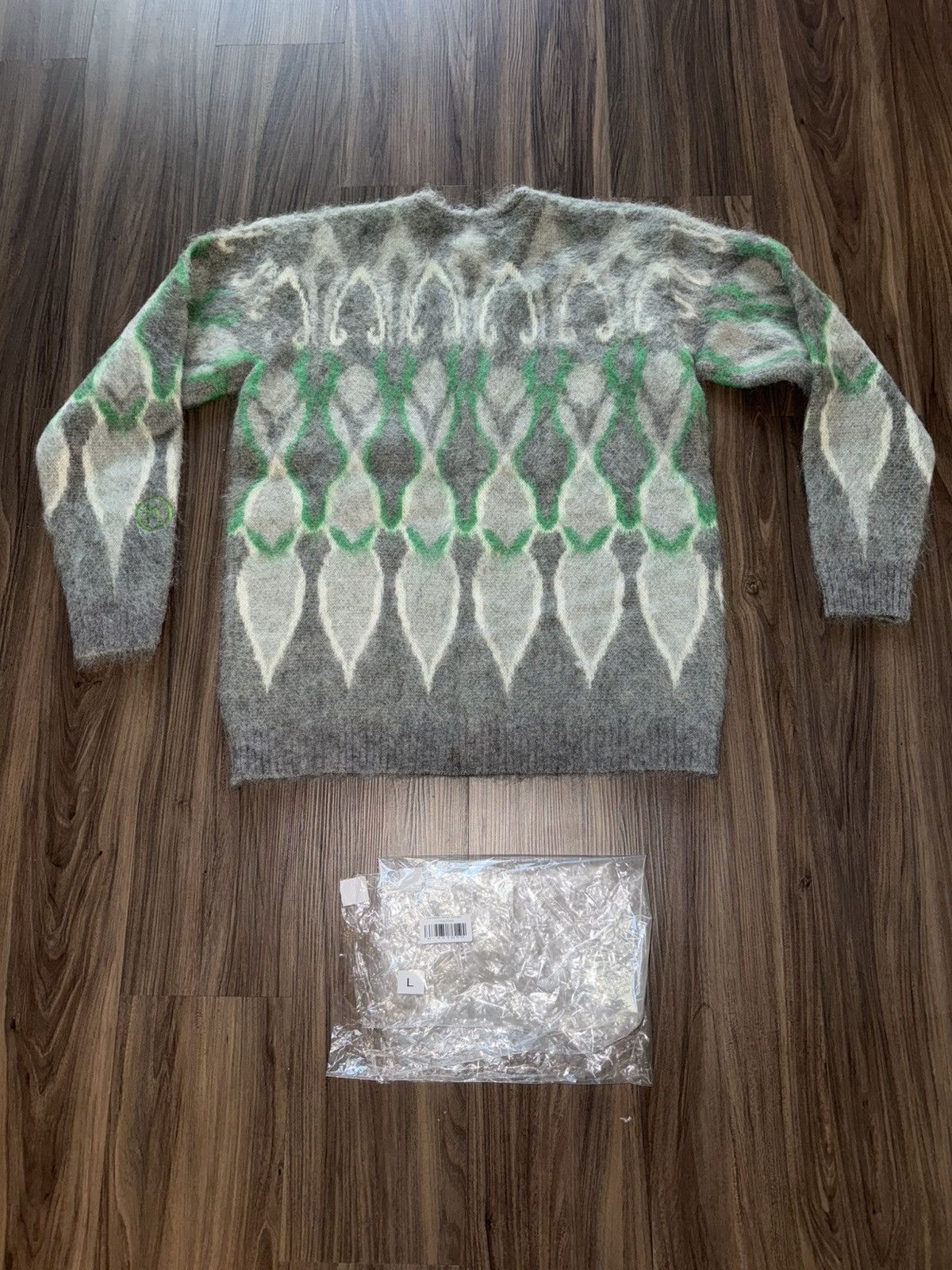 HIDDEN × Needles Needles x HIDDEN NY Mohair Cardigan Grey Green Japan Size L Size US L / EU 52-54 / 3 - 6 Thumbnail