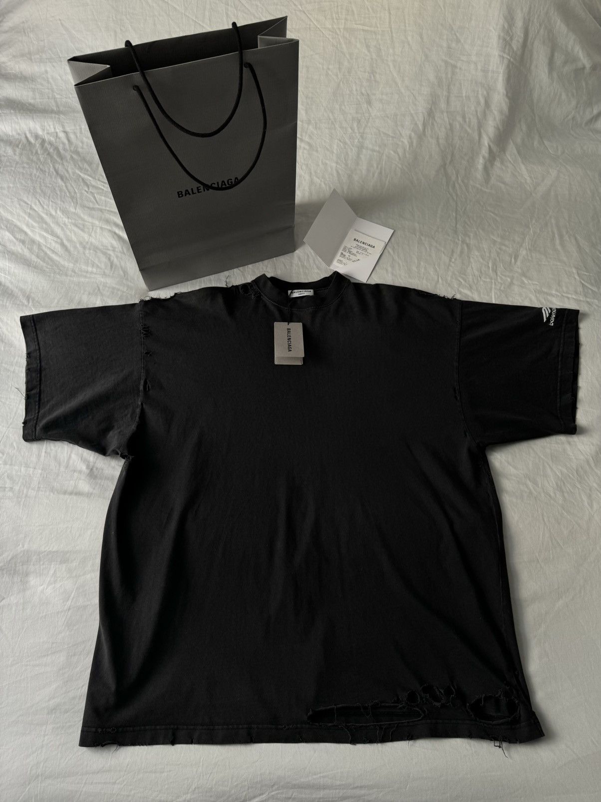 Balenciaga Balenciaga 3B Sports Icon Repaired T-Shirt Size US XL / EU 56 / 4 - 6 Thumbnail