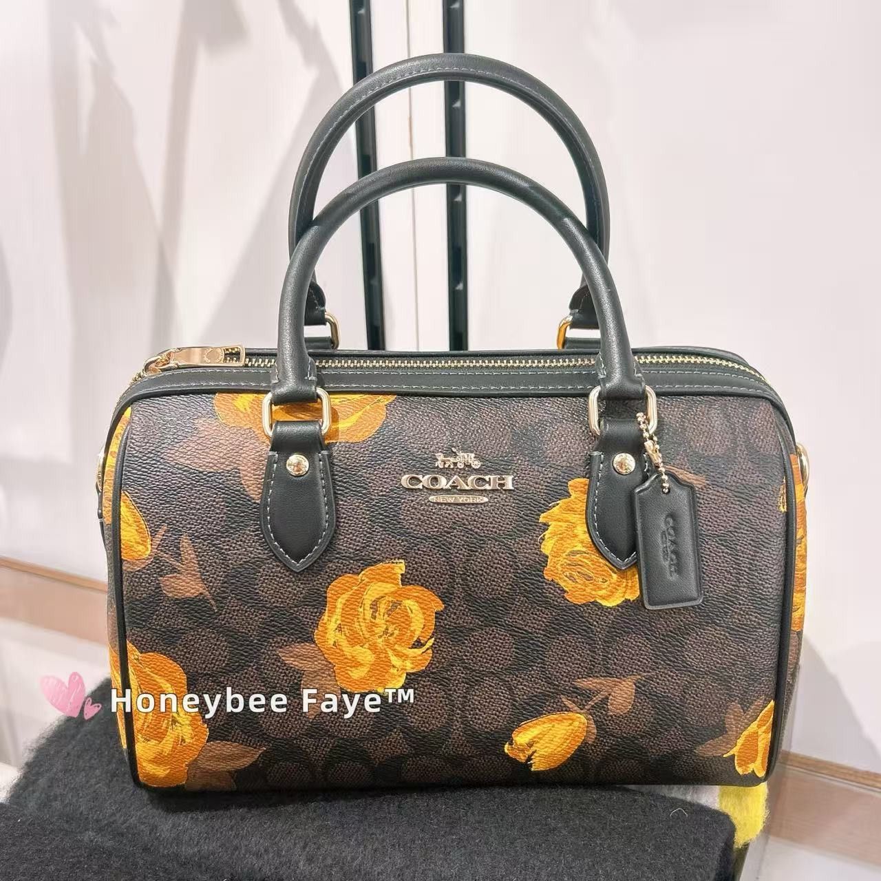 Rowan Satchel Bag In Signature Canvas With Floral Print