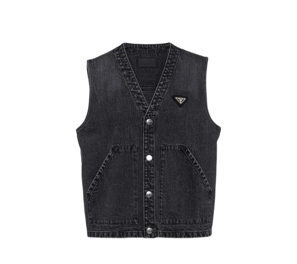Prada Prada Triangle Logo Denim Vest wxx Size US M / EU 48-50 / 2 - 6 Thumbnail
