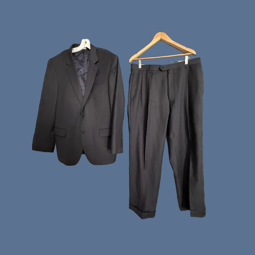 Jos. A. Bank Jos. A. Bank Signature Suit Mens 44 38x31 Gray Wool 2 Piece Jacket Pants Formal Size 44R - 1 Thumbnail