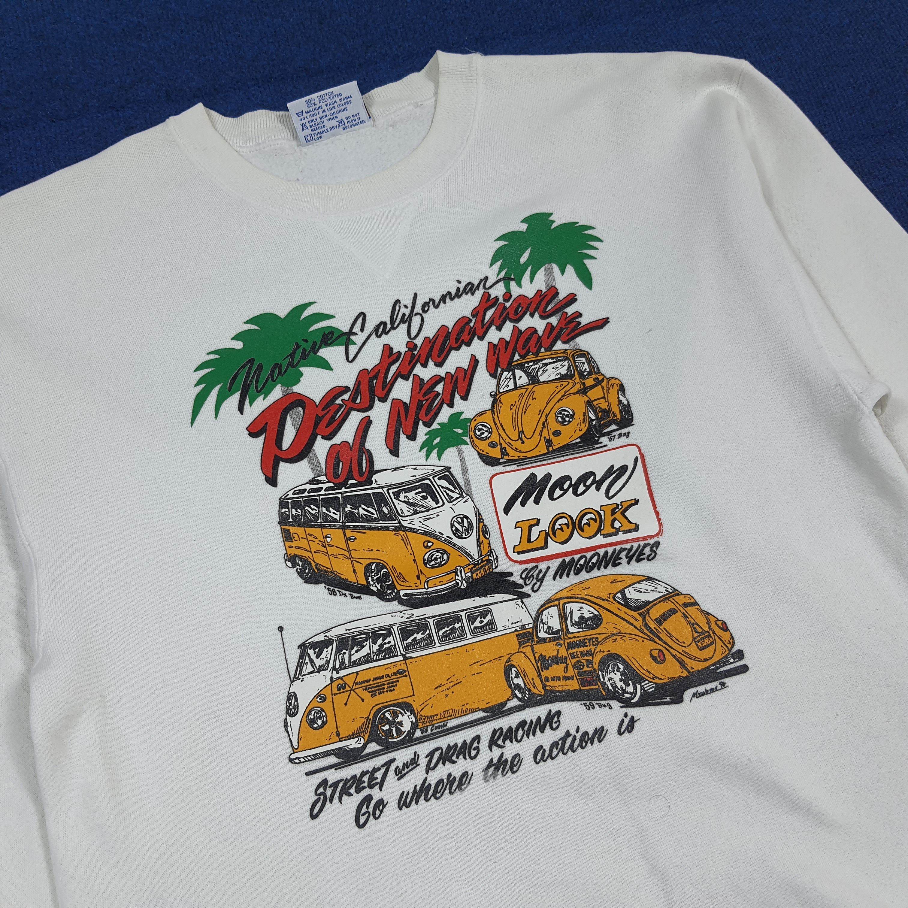 Hanes Vintage Mooneyes Sweatshirt Volkswagen Crewneck C295N8 Size US S / EU 44-46 / 1 - 2 Thumbnail