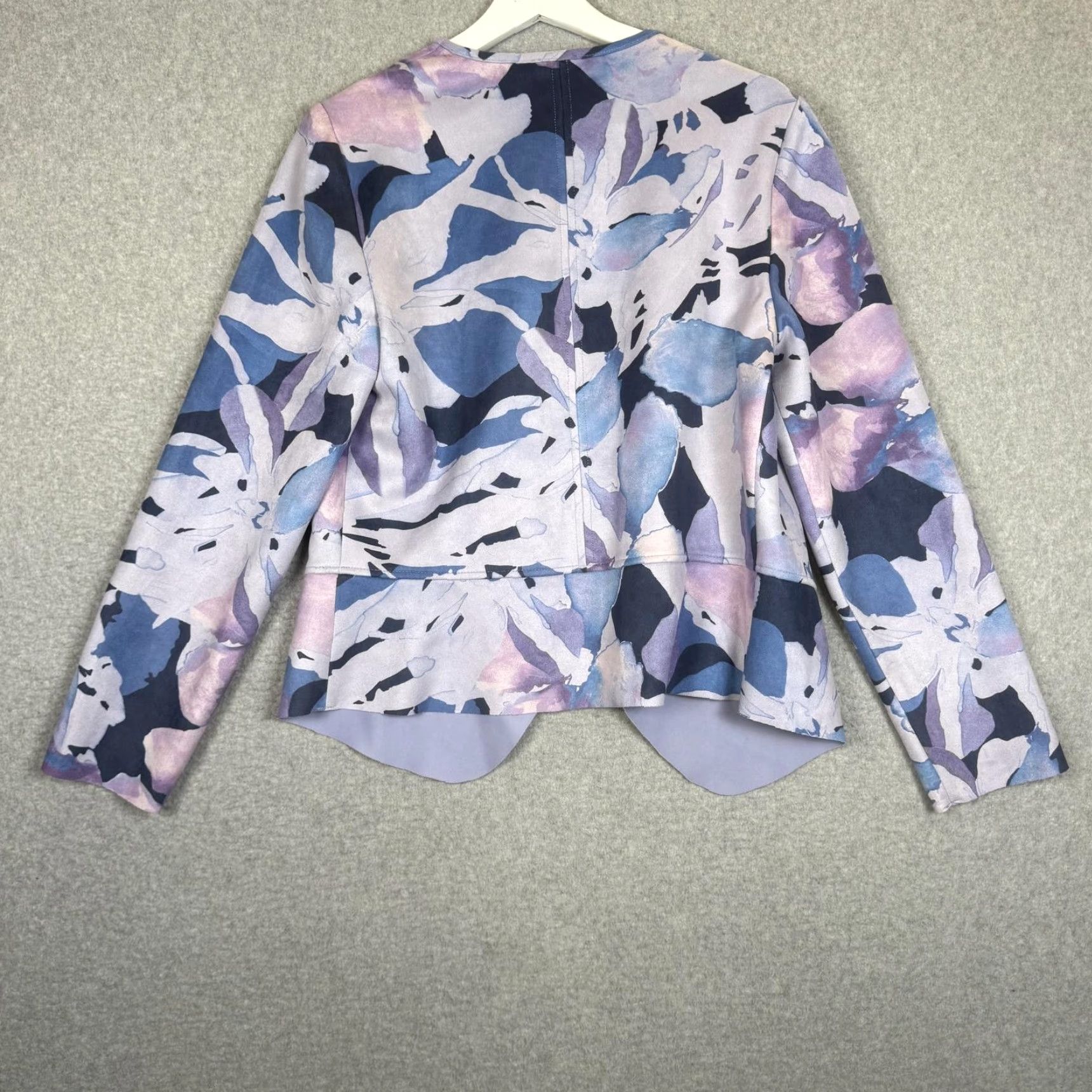 Vintage Chico's Blazer Women Size 0 Open Front Floral Lilac Blue Jacket Size XS / US 0-2 / IT 36-38 - 6 Thumbnail