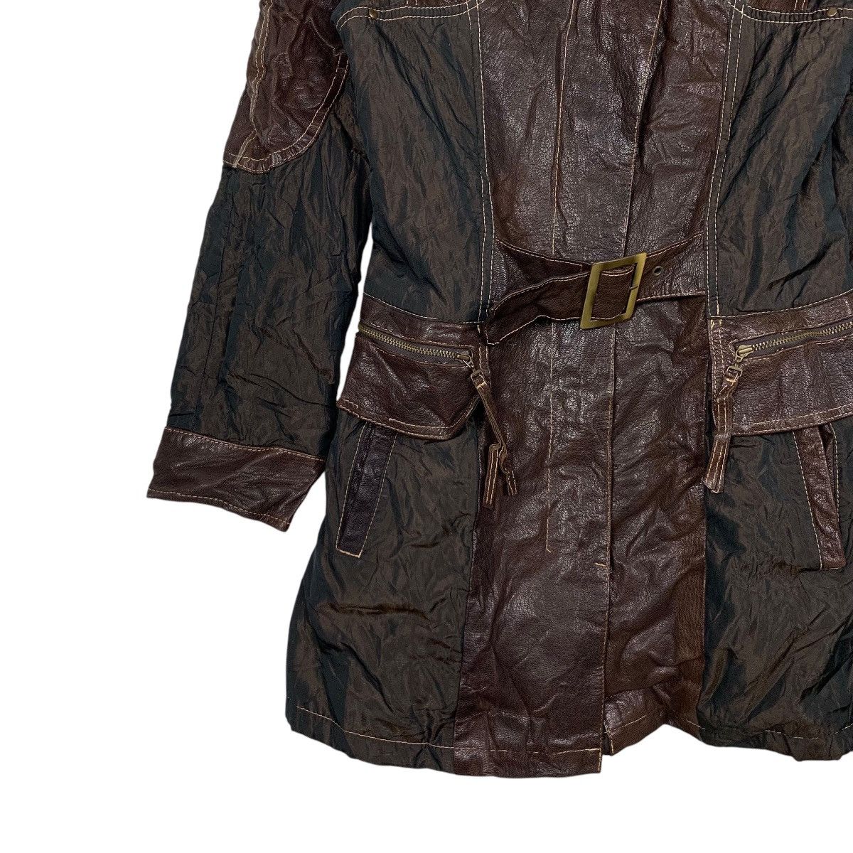 Leather PUNTO Hybrid Leather Trench Coat Jacket #2180-C96 Size M / US 6-8 / IT 42-44 - 5 Thumbnail