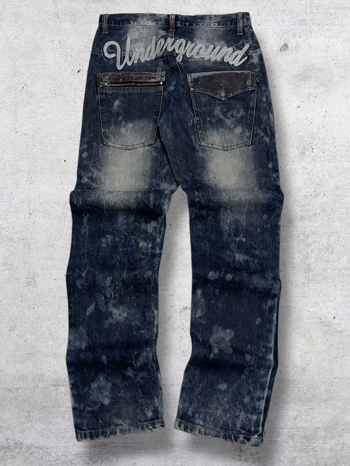 NYLAUS 1990S JAPAN DESIGNER UNDERGROUND DAICOCK PRINT DENIM