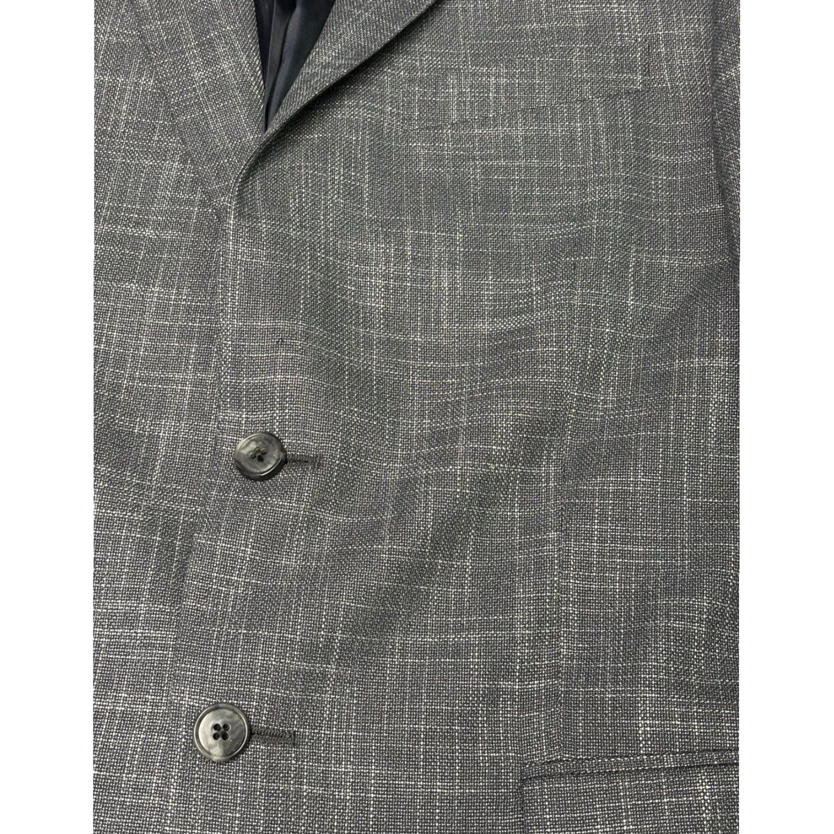 Vintage VINTAGE JOS A BANK 1905 Mens Gray Plaid Tailored Fit Sport Coat Blazer 42R Size 42R - 2 Thumbnail