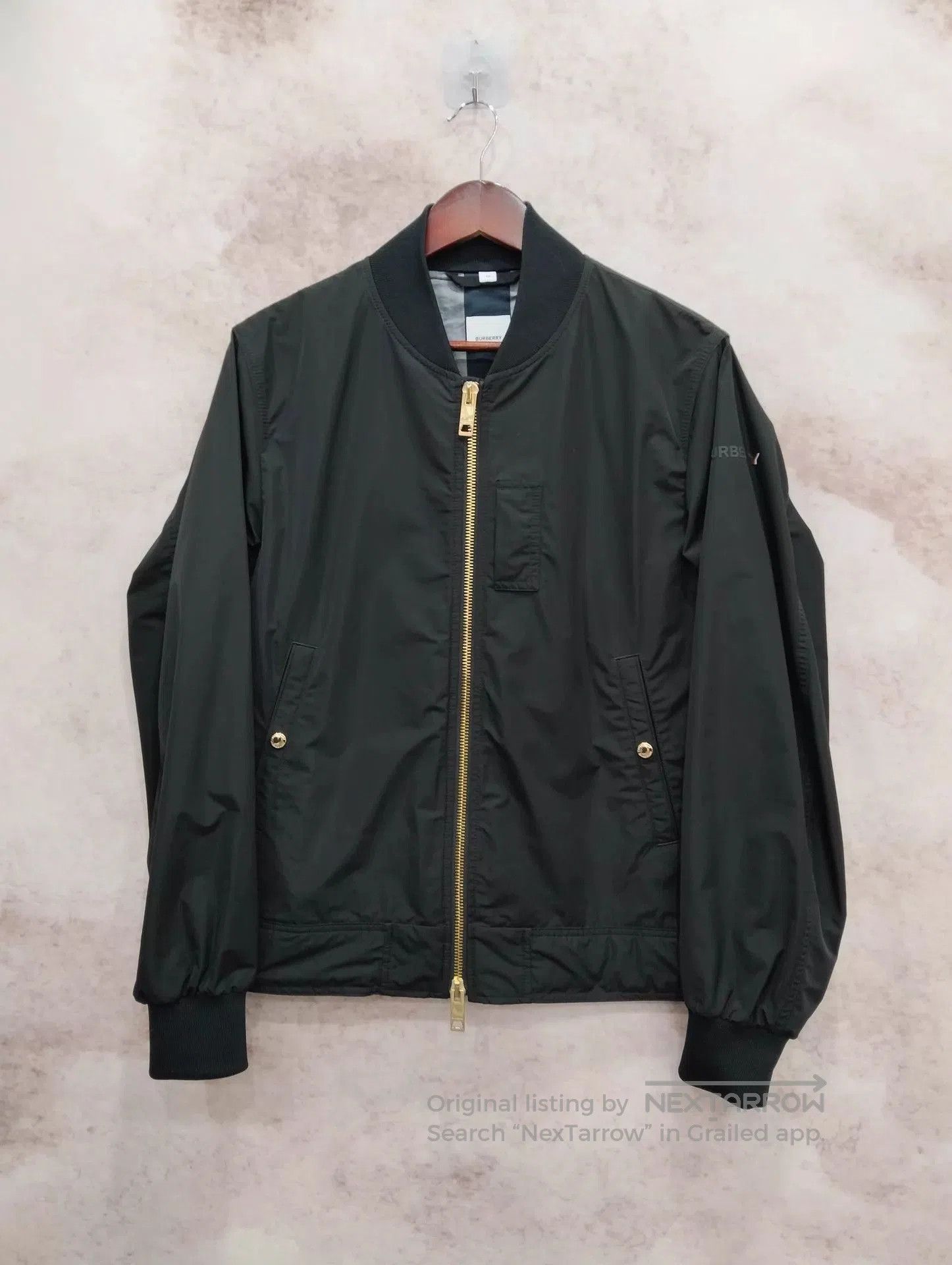 Burberry Black Bomber Jacket with Zip Closure . Size US M / EU 48-50 / 2 - 1 Thumbnail