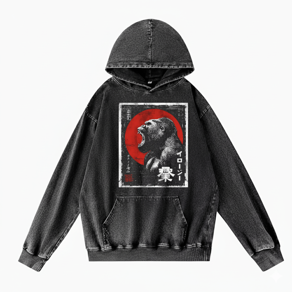Other Vintage Goth Japanese Ape Monster Print Washed Hoodies Size US S / EU 44-46 / 1 - 1 Thumbnail