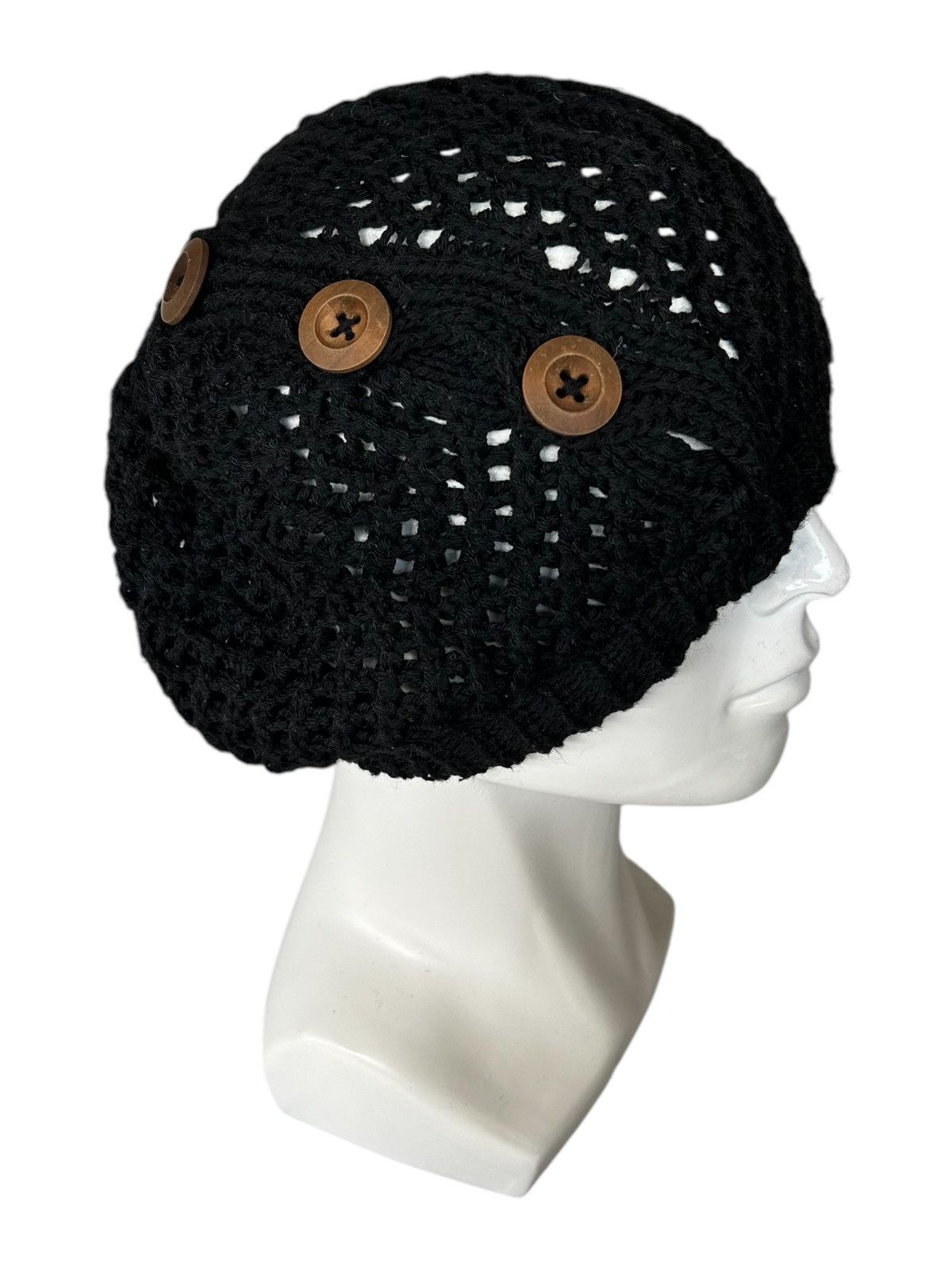 14th Addiction × Hysteric Glamour × Japanese Brand Punk Bondage Style Crochet Knitted Beanie Hats☠️☠️ Size ONE SIZE - 2 Thumbnail
