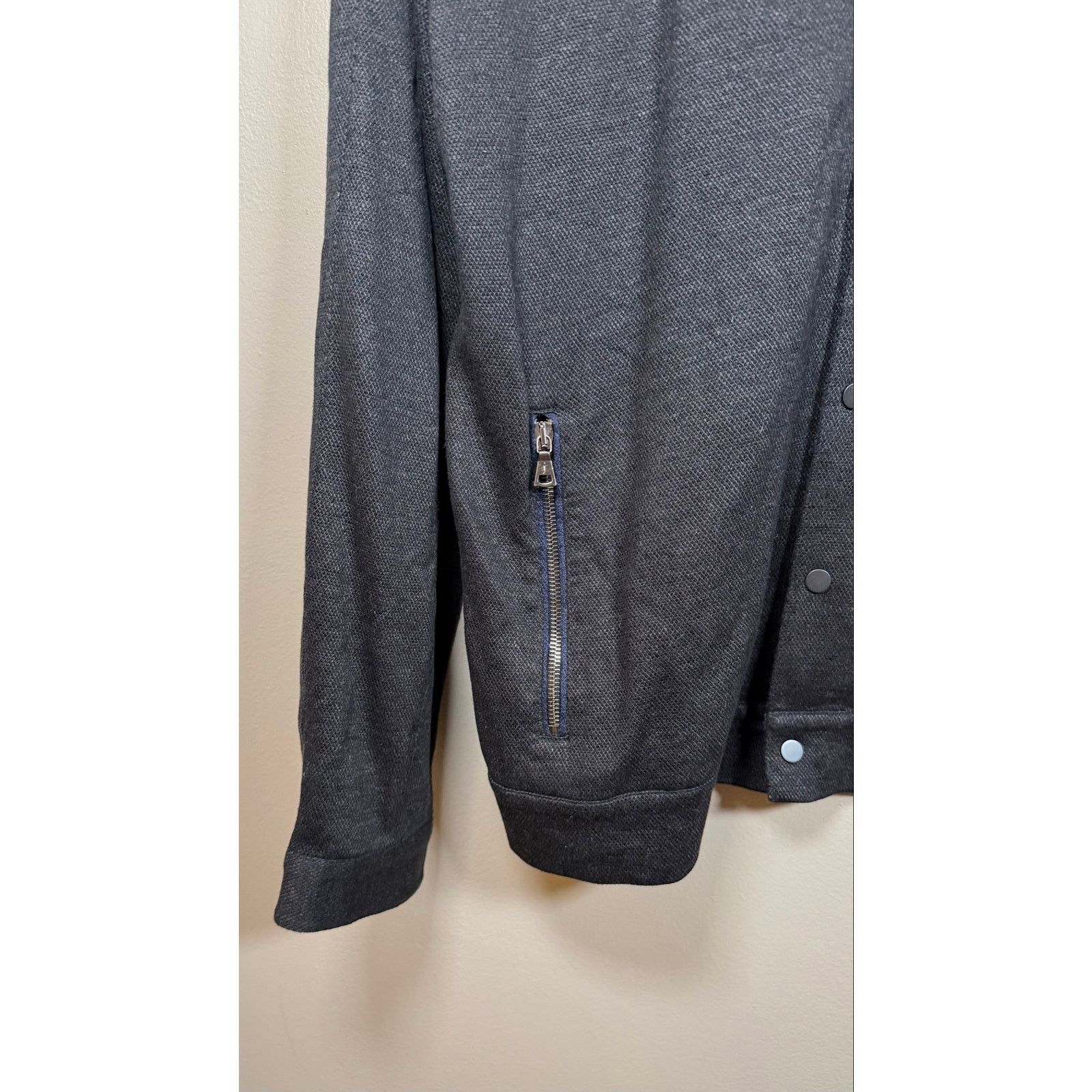 John Varvatos John Varvatos Heathered Knit Snap-Front Jacket size L $688 Size US L / EU 52-54 / 3 - 4 Thumbnail
