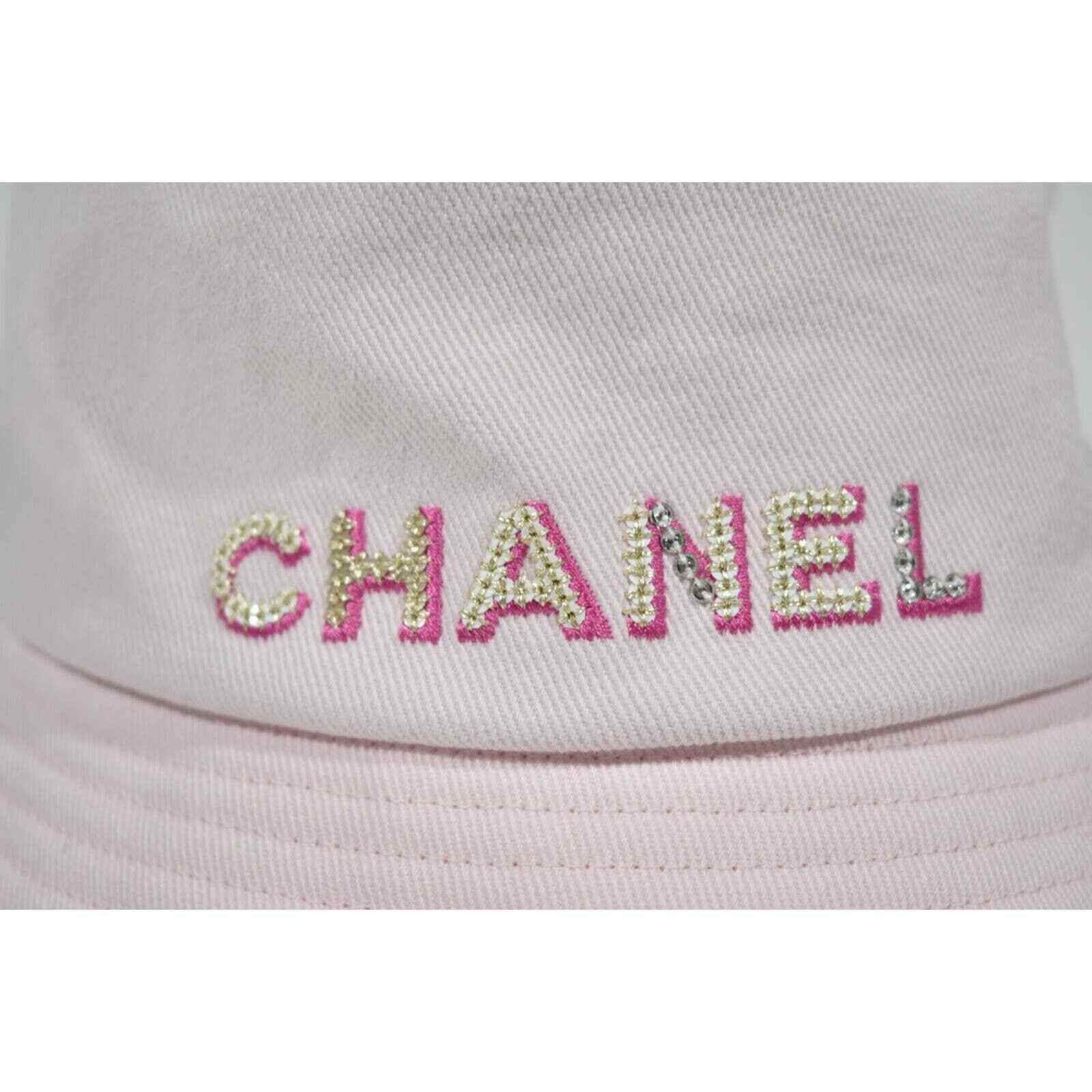 Chanel Chanel Denim Crystal Sequin Sun Cloche Bucket Hat Medium M Size ONE SIZE - 3 Thumbnail