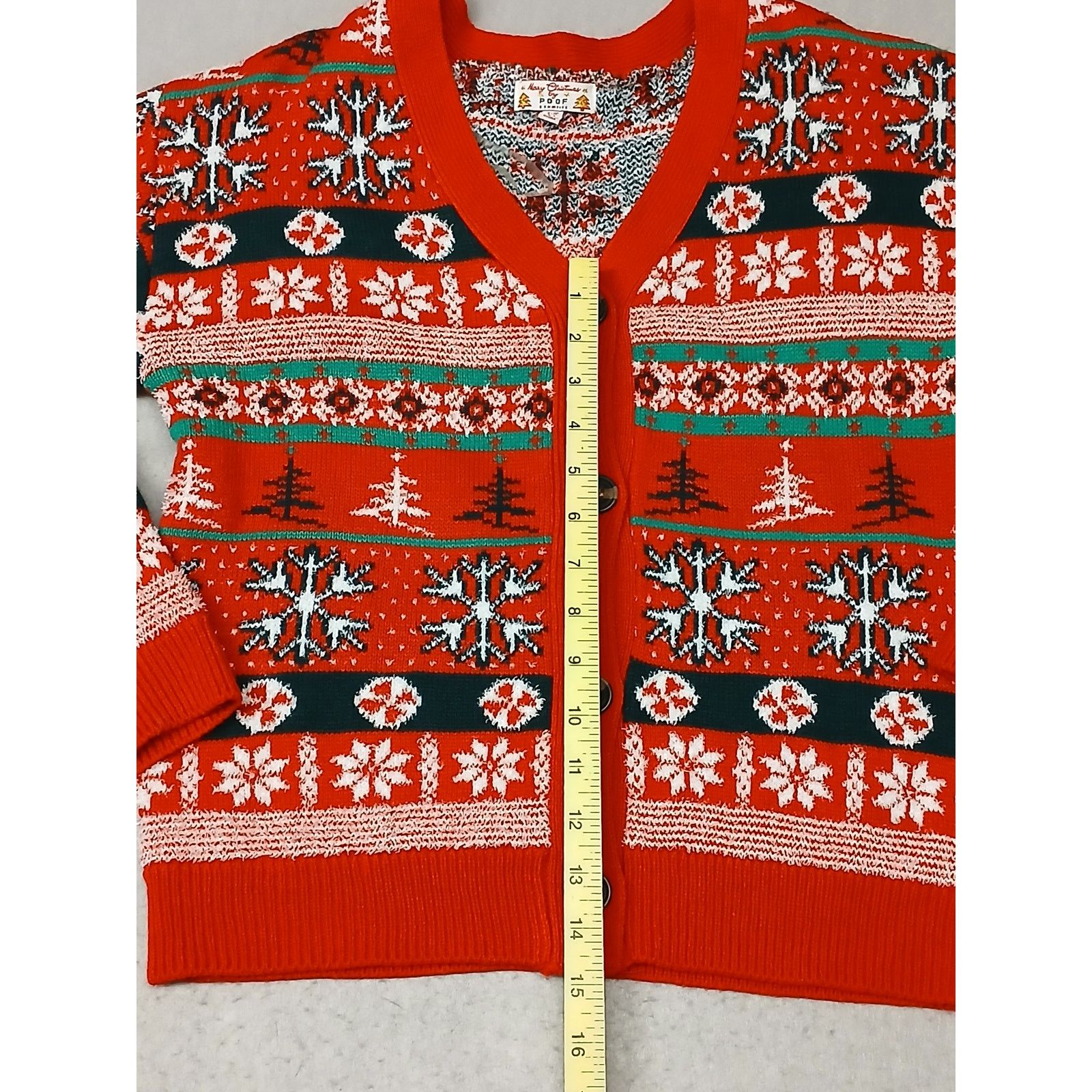 Other POOF (Medium)Women's Button Ugly Xmas Pullover Sweater Size M / US 6-8 / IT 42-44 - 2 Thumbnail