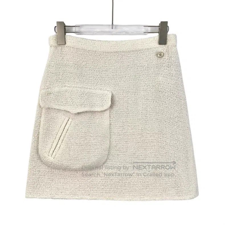 Chanel Chanel Station Series Beige Pocket Woven Half-length A-lin Size 24" / US 00 / IT 34 - 1 Thumbnail