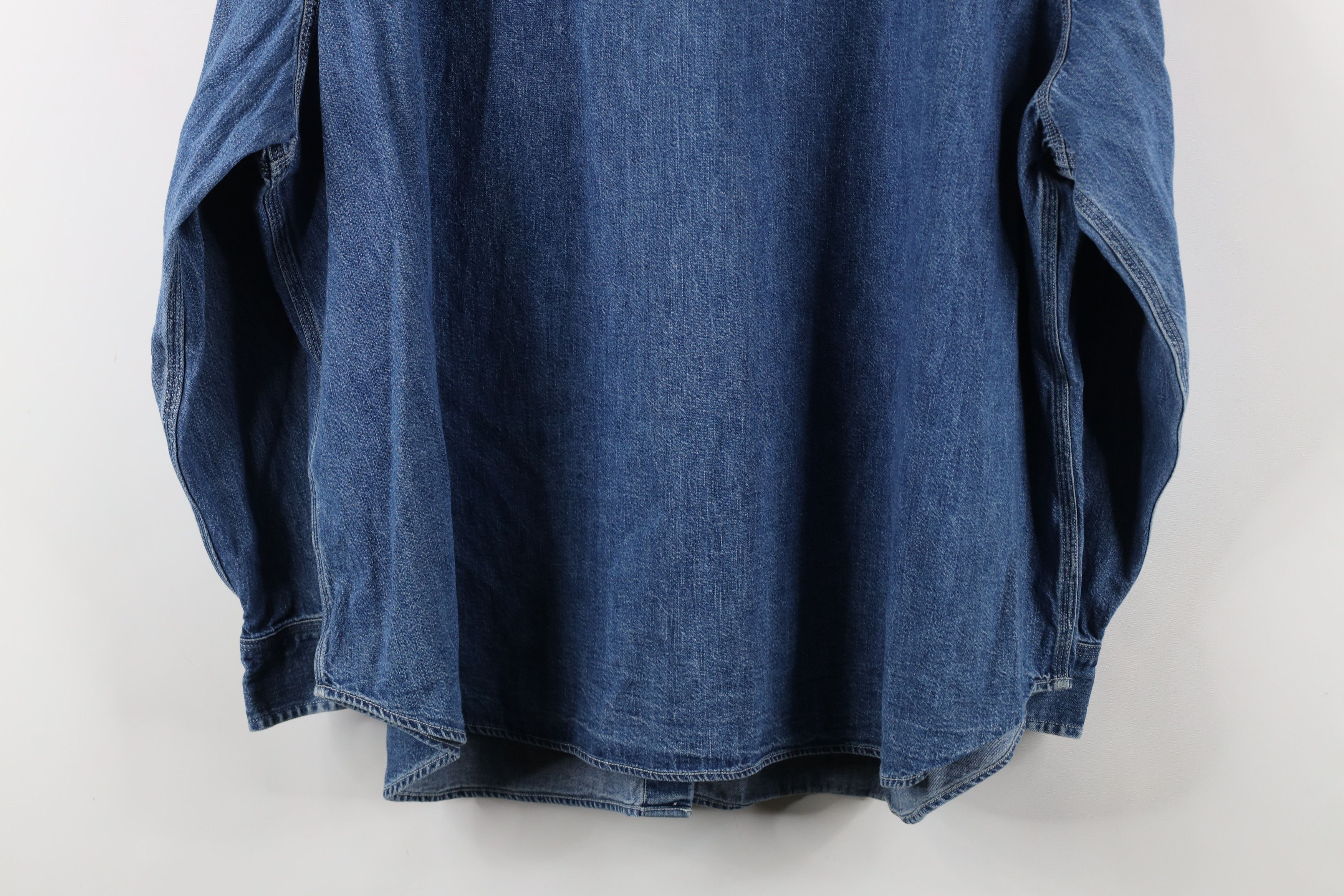 Ralph Lauren × Vintage Vintage 90s Ralph Lauren Denim Jean Button Shirt Blue Size 3XL / US 20-22 - 11 Thumbnail
