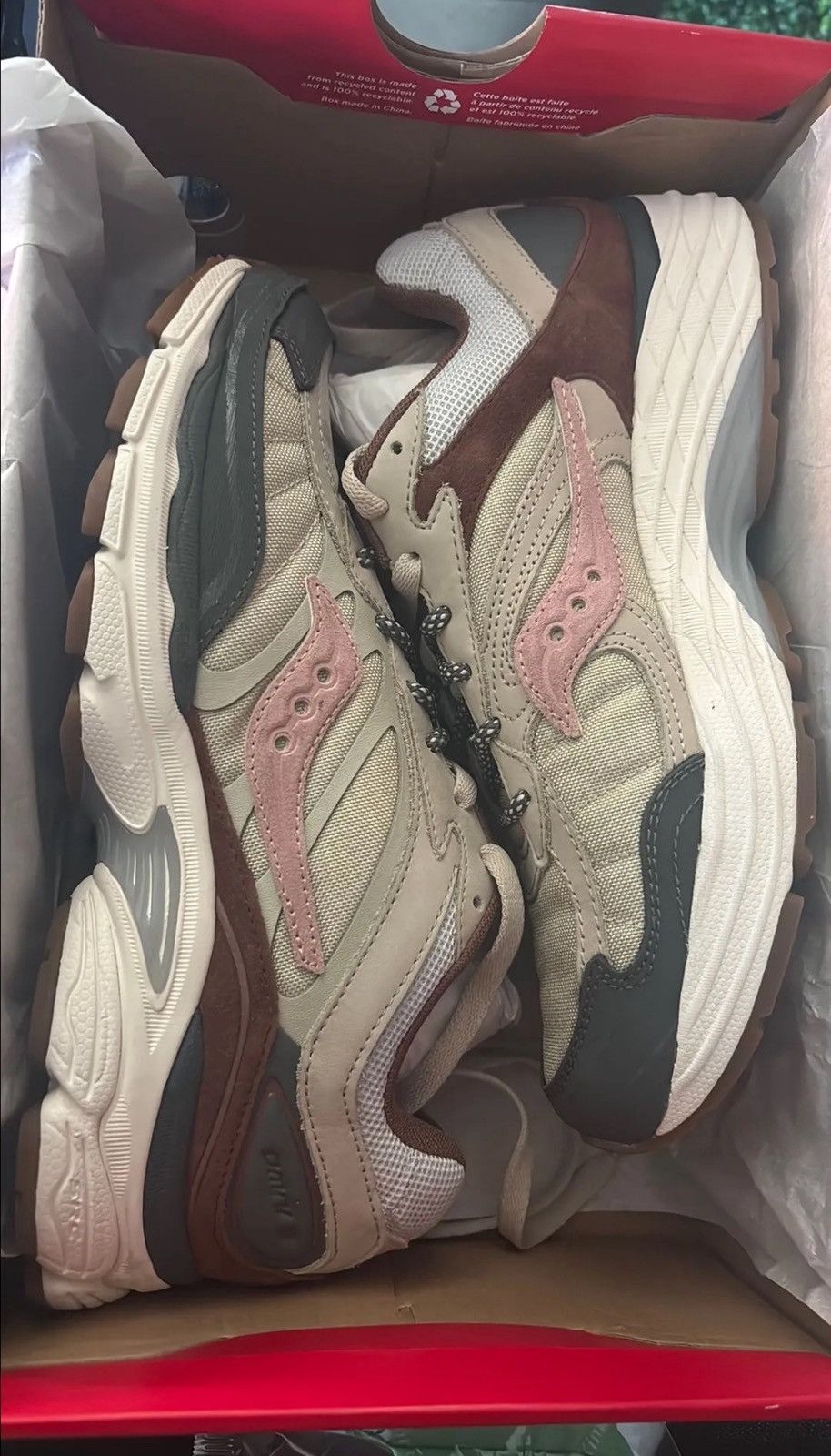 Saucony Saucony ProGrid Omni 9 “Beige/Grey/Brown/Pink Size US 8.5 / EU 41-42 - 3 Thumbnail