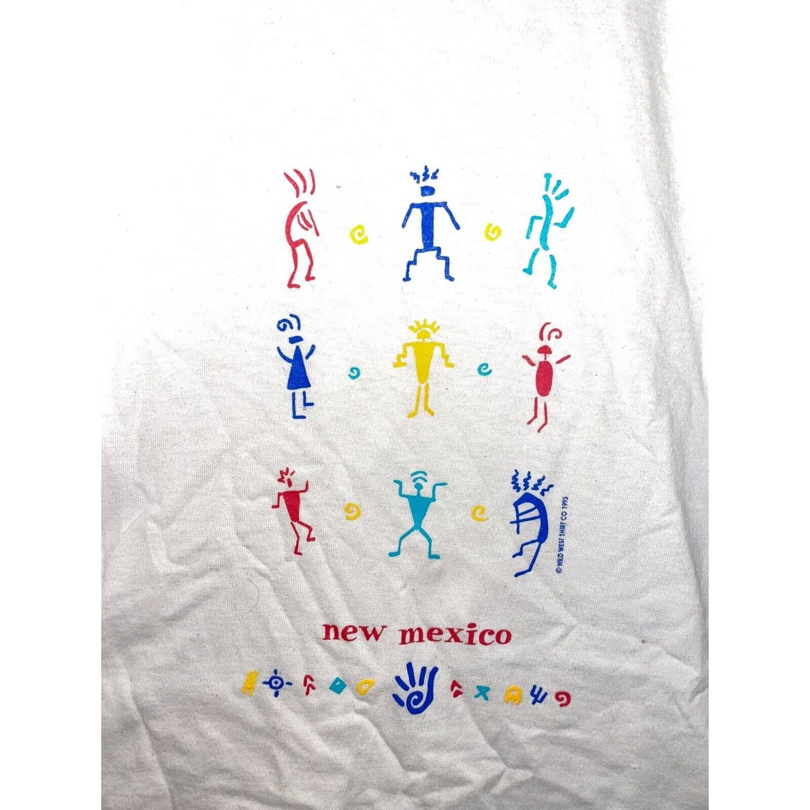Jerzees 1995 NM New Mexico Native American Cave Drawing Art Shirt L Size US L / EU 52-54 / 3 - 2 Thumbnail