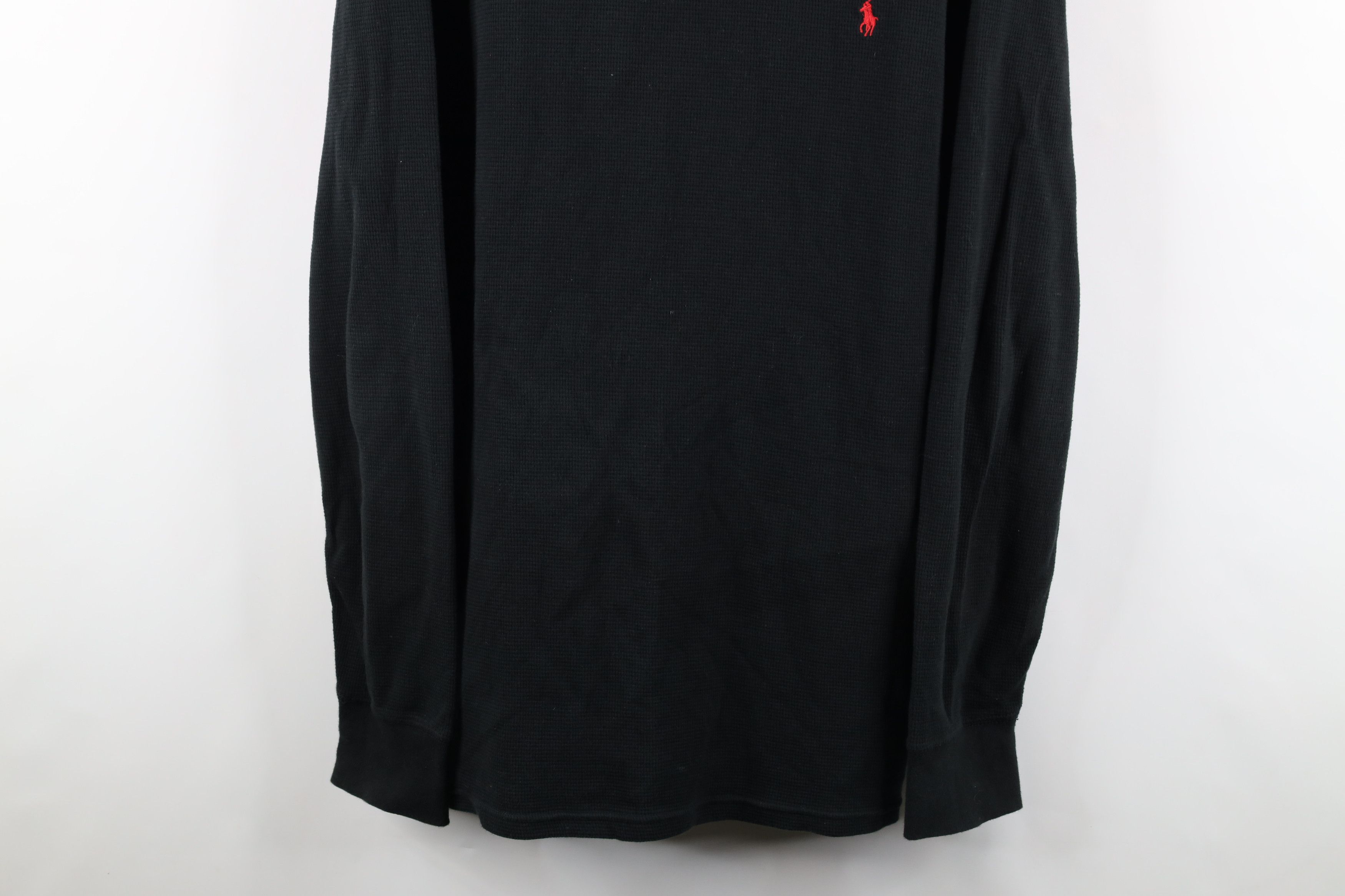 Ralph Lauren Vintage Ralph Lauren Waffle Knit Long Sleeve T-Shirt Black Size US XXL / EU 58 / 5 - 3 Thumbnail