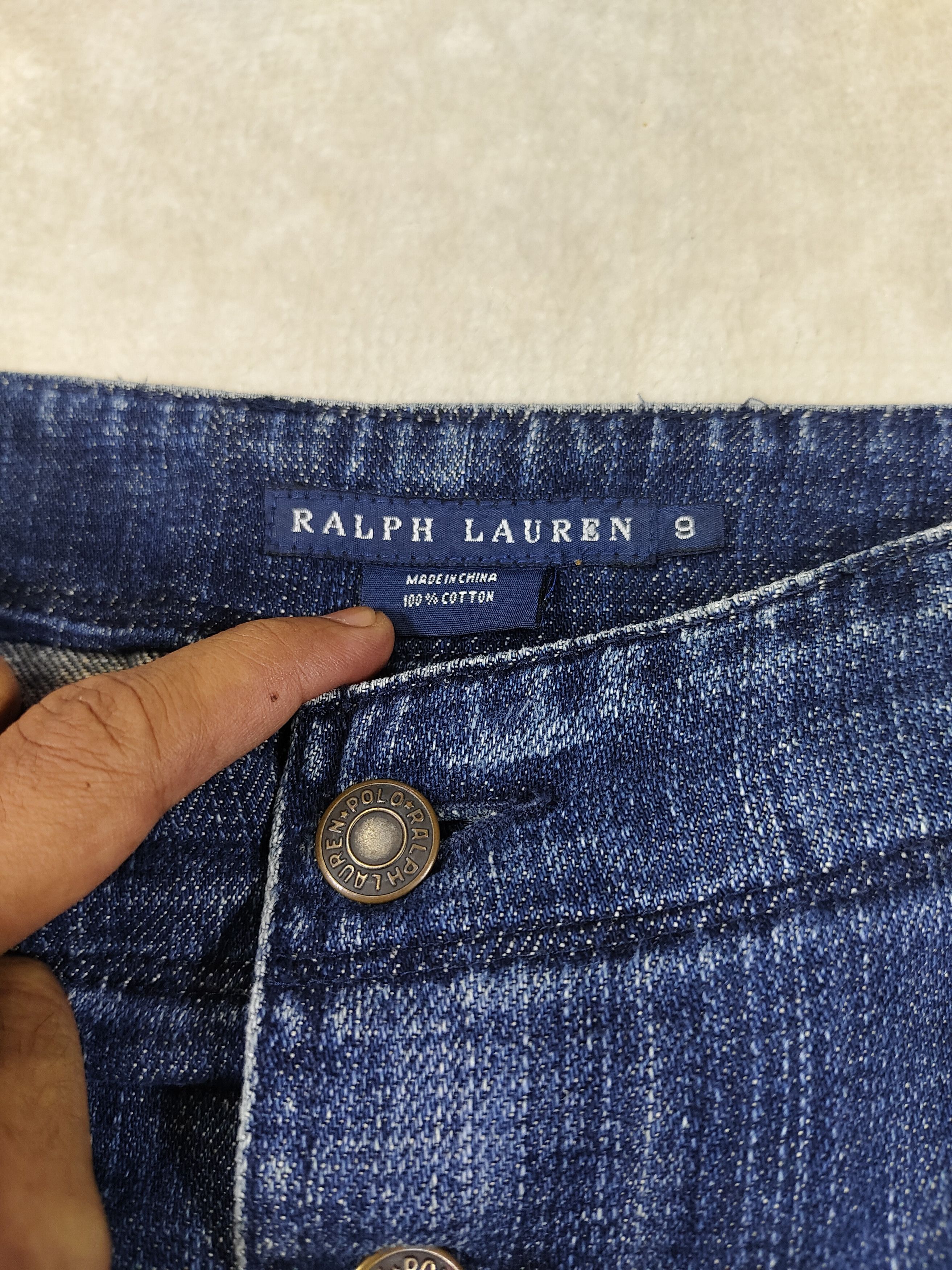 Ralph Lauren 🔥Vtg Ralph Lauren Y2K Pacthwork Flare Denim Skirt Size 28" / US 6 / IT 42 - 6 Thumbnail