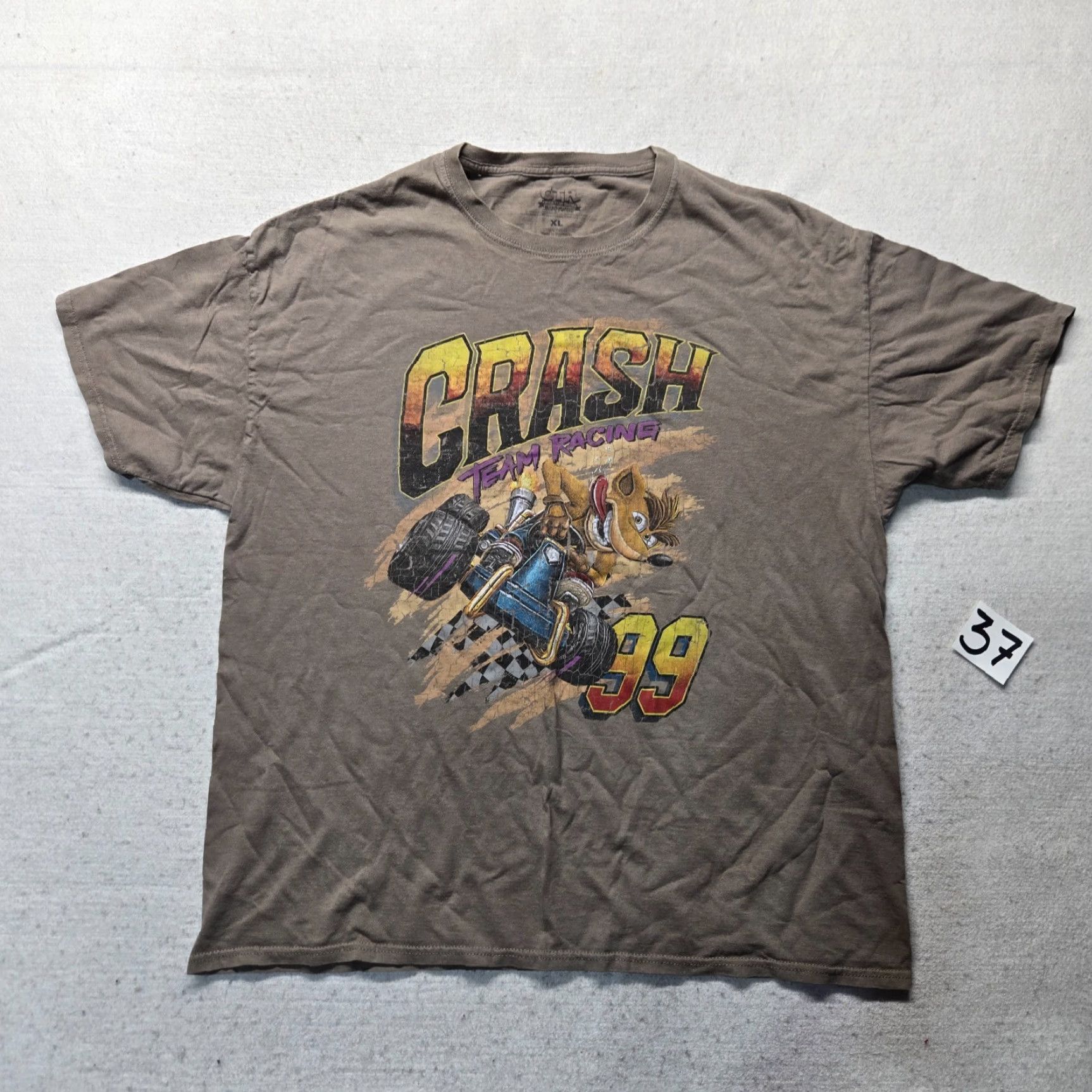 Vintage VINTAGE Crash Bandicoot T-Shirt Men XL Brown Crash Race Team Nitro Fueled Video Game Logo Graphic Print Short Sleeve Size US XL / EU 56 / 4 - 2 Thumbnail