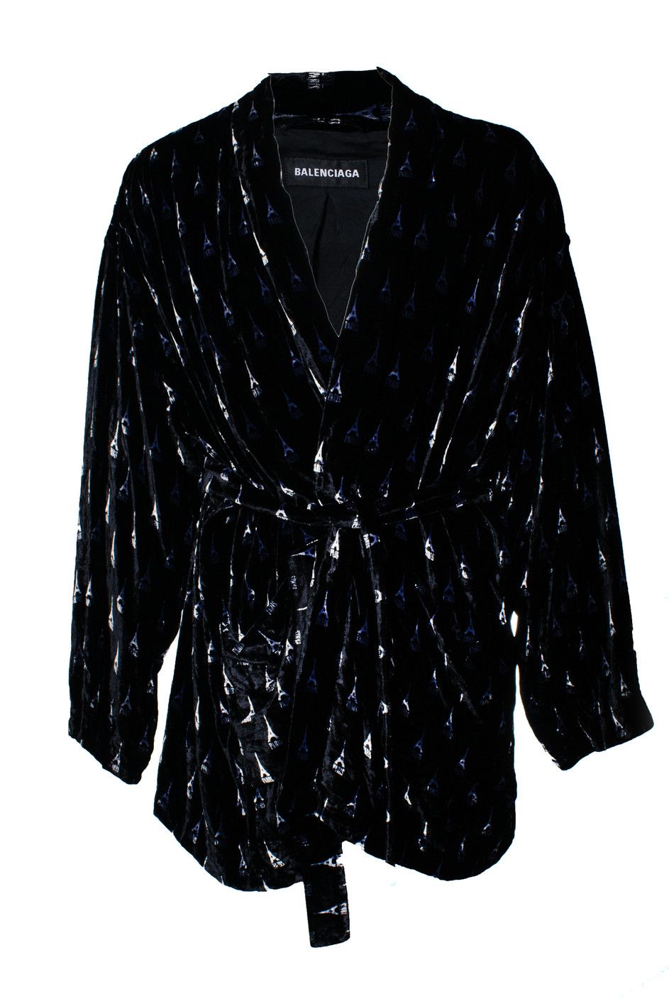 Balenciaga Balenciaga, black velour eiffeltower pyjama suit Size US L / EU 52-54 / 3 - 3 Thumbnail