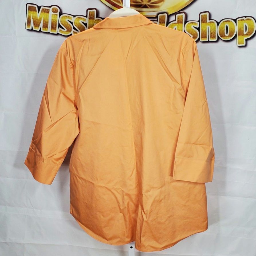 Chicos Chicos Orange No Iron Tunic Button Down Shirt 3 Size XXL / US 16-18 / IT 52-54 - 10 Thumbnail