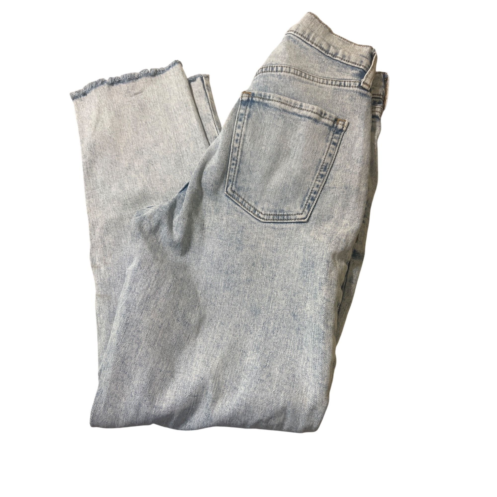 Old Navy Old Navy Curvy Sky III Straight Jeans Light Blue Denim Raw H Size 25" / US 0 / IT 36 - 3 Thumbnail