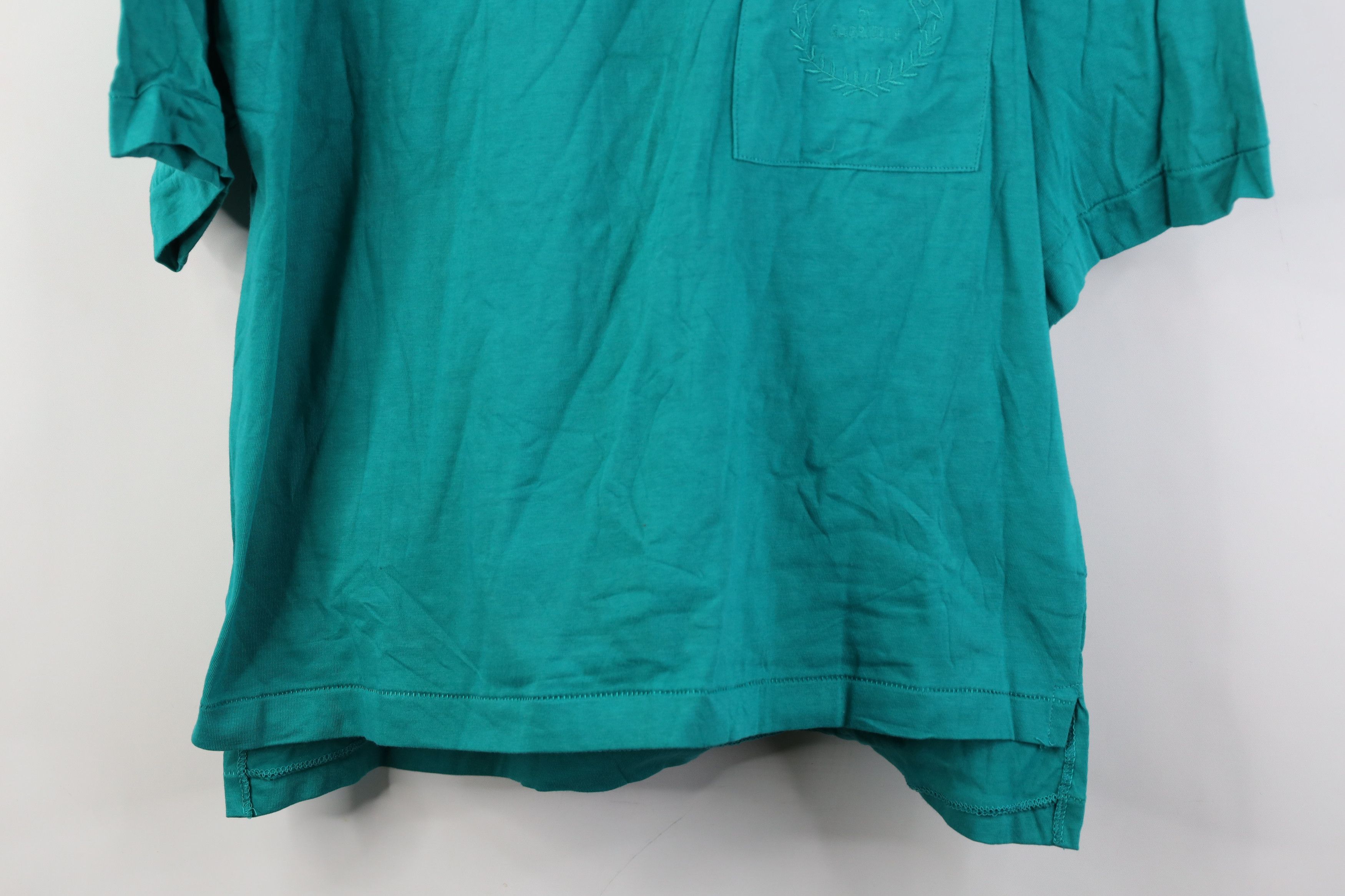 Vintage Vintage 90s Streetwear Club Baggy Fit Henley T-Shirt Teal Size M / US 6-8 / IT 42-44 - 3 Thumbnail