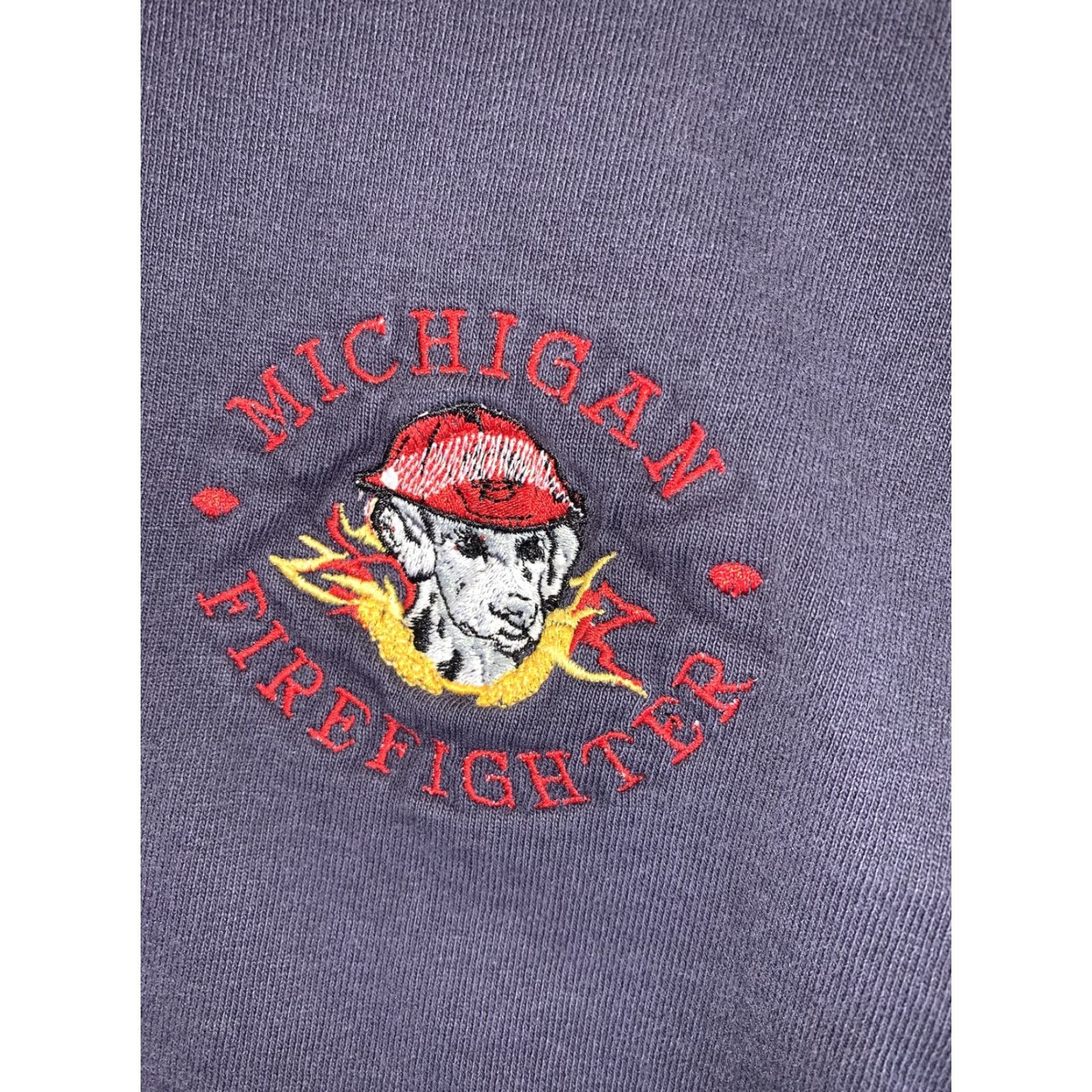 Vintage VINTAGE Michigan Firefighter Blue 1/4 Button Front T Shirt USA Made-Sz 3X-8305 Unisex 3XL Blue 1990s Basic Tee Shirt Size US XXL / EU 58 / 5 - 2 Thumbnail