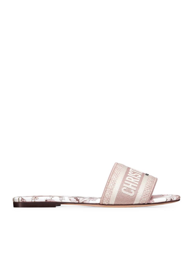 Dior DWAY COTTON SANDAL EMBROIDERED WITH MILLEFIORI MOTIF, PINK COLOR Size US 6 / IT 36 - 1 Thumbnail