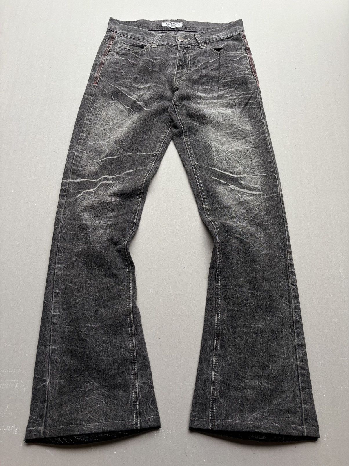 Japanese Brand LOWBOX lace up flare jeans Size US 29 - 1 Thumbnail