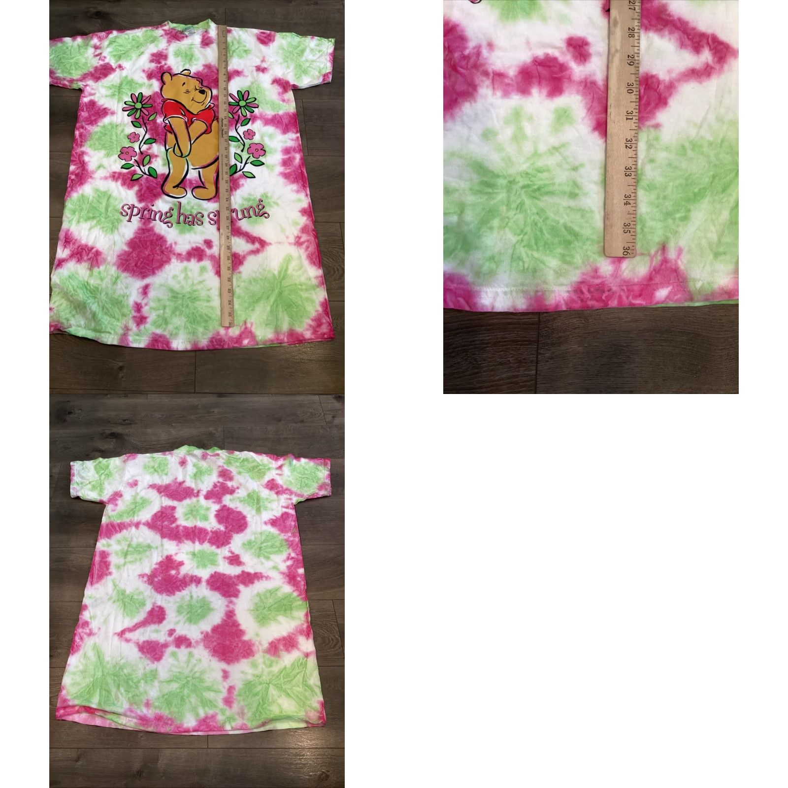 Disney VINTAGE Disney Winnie the Pooh Graphic Print Sleep Gown Tie-Dye One Size White Oversized 90s Womens Size ONE SIZE - 8 Thumbnail