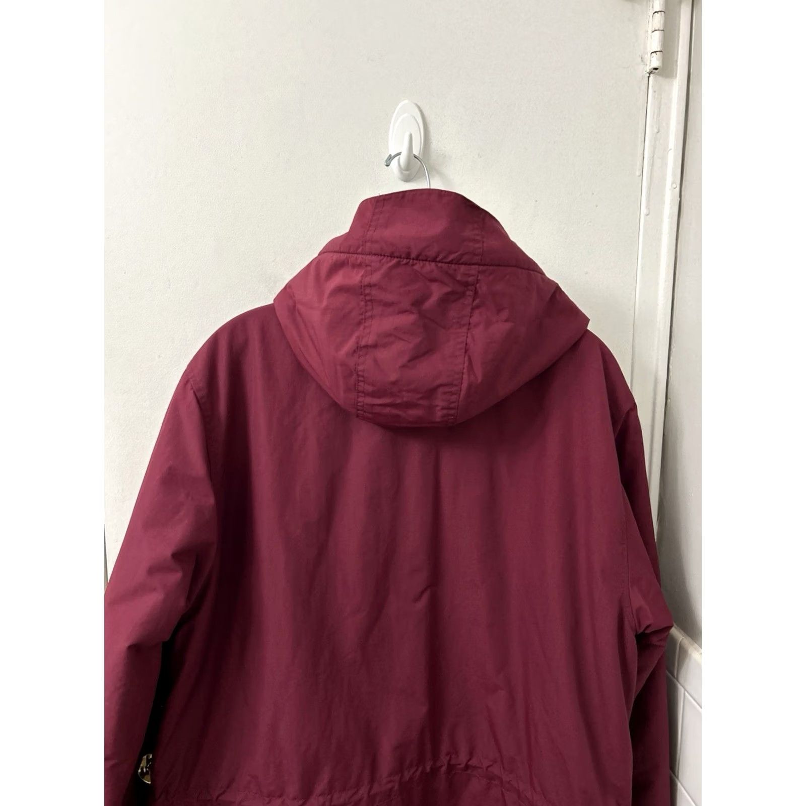 Lands' End Lands' End Squall Parka Jacket Mens M Maroon Full Zip Hooded Insulated Fleece Lined Pocketed Mid-Length Regualr Fit Size US M / EU 48-50 / 2 - 6 Thumbnail