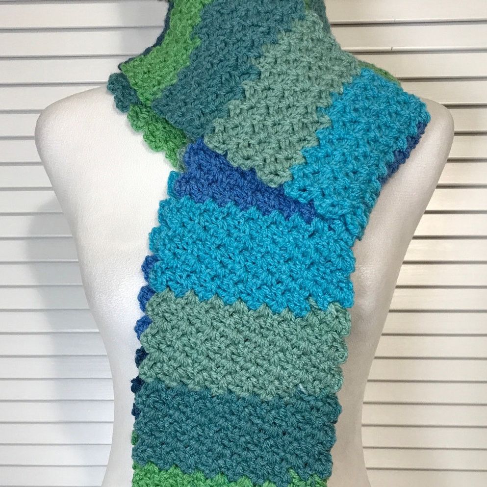 Handmade NWT Handmade Crocheted Multicolor Textured Beanie Scarf 86” Size ONE SIZE - 2 Thumbnail