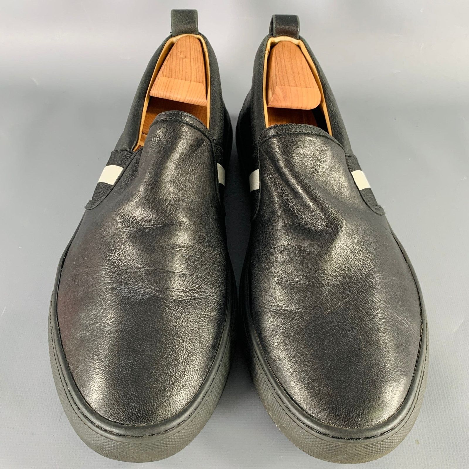 Bally BALLY Size 9.5 Black White Stripe Leather Slip On Loafers Size US 9.5 / EU 42-43 - 4 Thumbnail