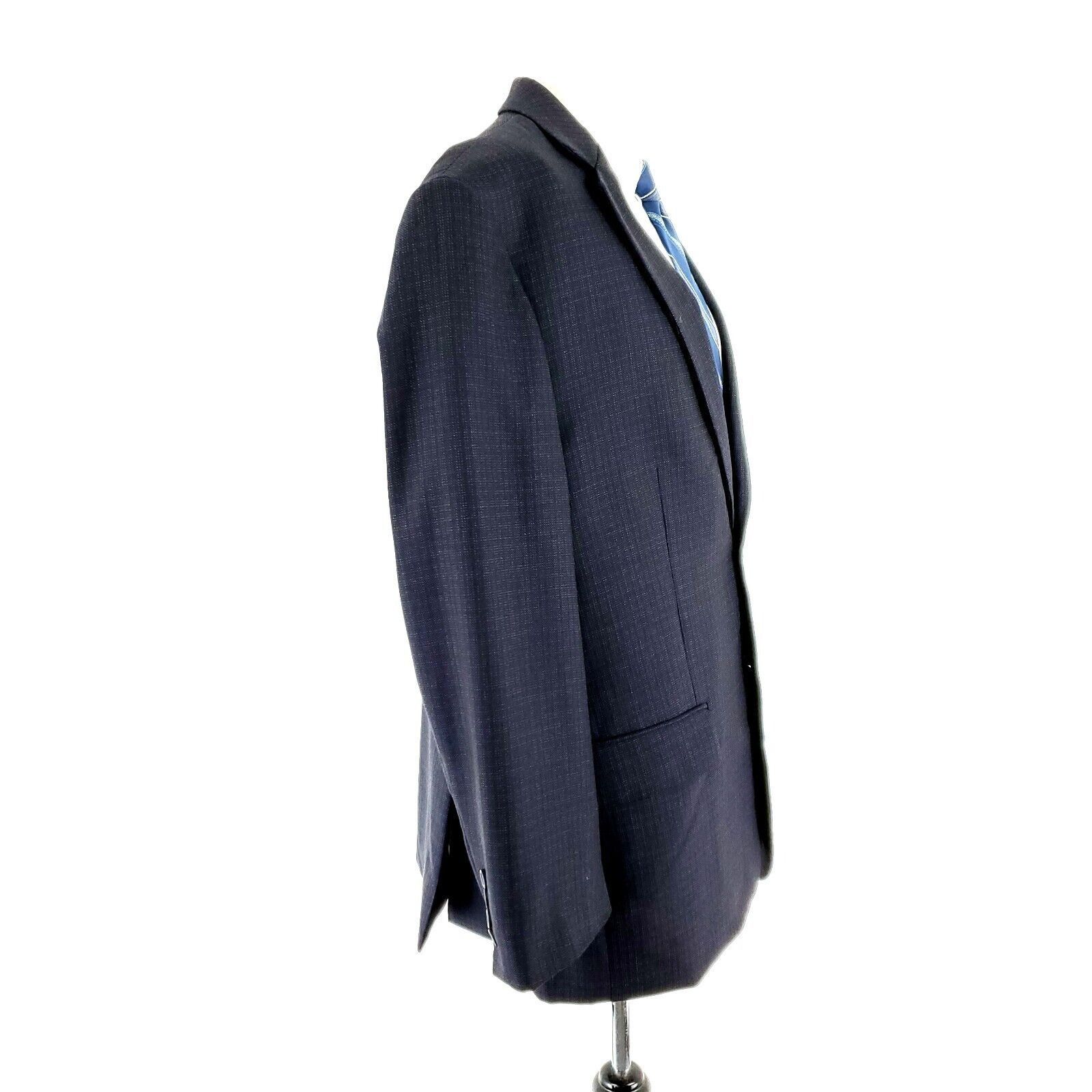 Pronto Uomo Pronto Uomo Platinum Wool 2 Button Sport Coat 44R Blue Windo Size 44R - 6 Thumbnail