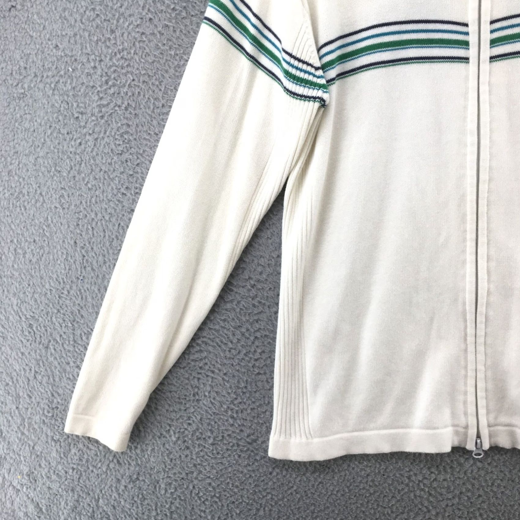 BKE BKE Sweater Mens M White Cotton Blend Knit Full Zip Long Sleeve Mock Neck Shirt Size US M / EU 48-50 / 2 - 3 Thumbnail