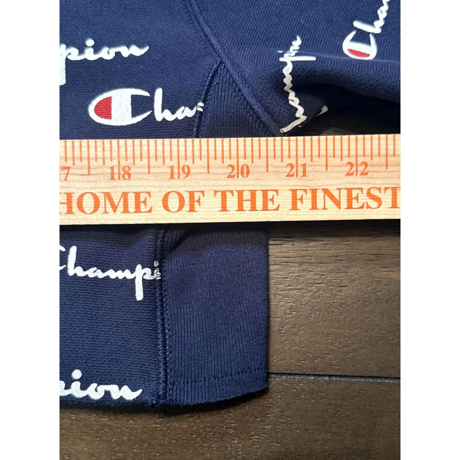 Champion Champion Shirt Womens S Blue Sweatshirt Reverse Weave Allover Logo Cropped Crewneck Size S / US 4 / IT 40 - 6 Thumbnail