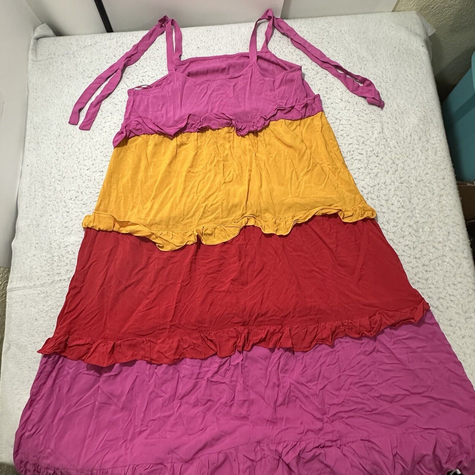 Other Ivy Street 1X Pink Colorful Tiered Maxi Sundress Sleeveless Size XL / US 12-14 / IT 48-50 - 11 Thumbnail
