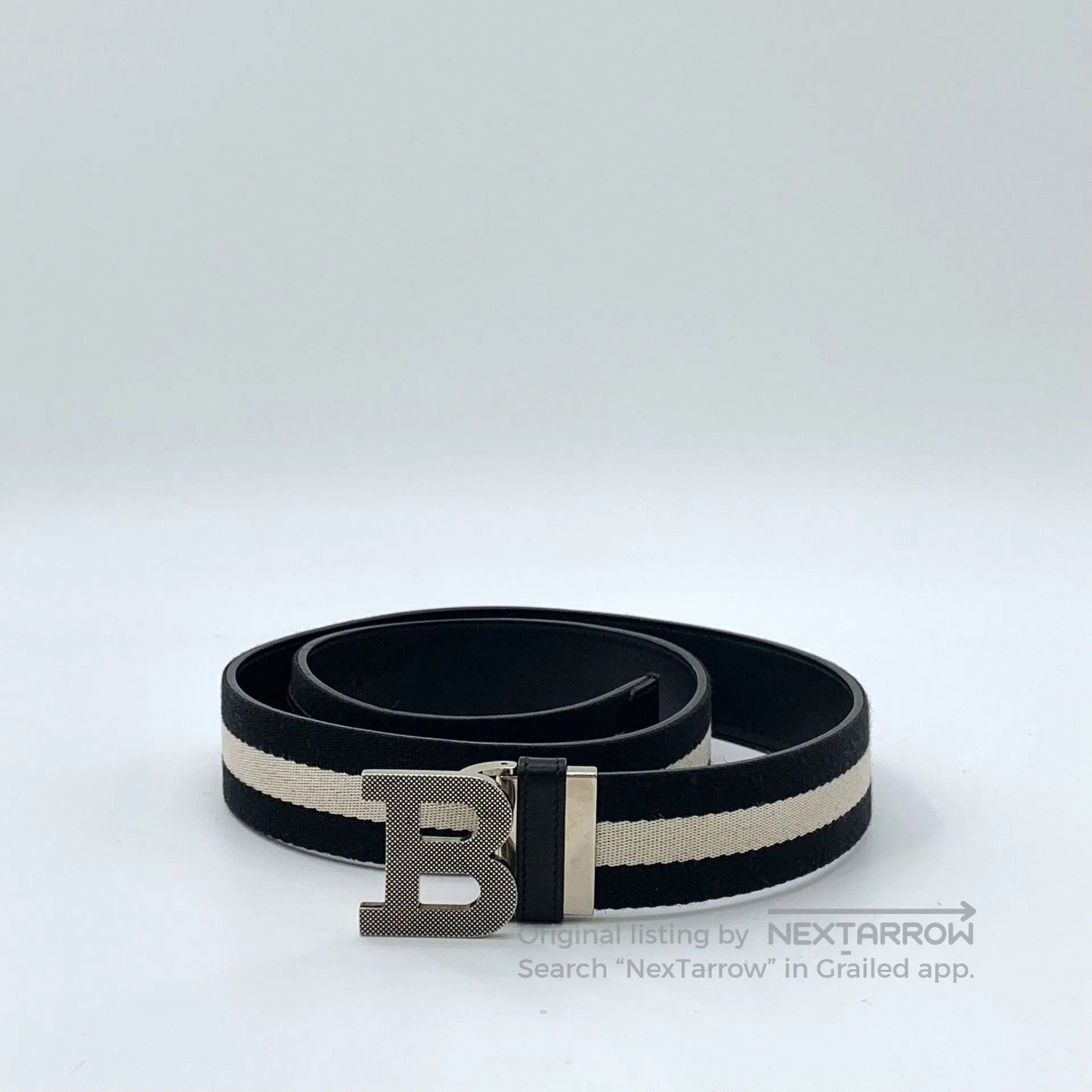 Bally Bally Black Striped Logo Smooth Buckle Belt. Size ONE SIZE - 2 Thumbnail
