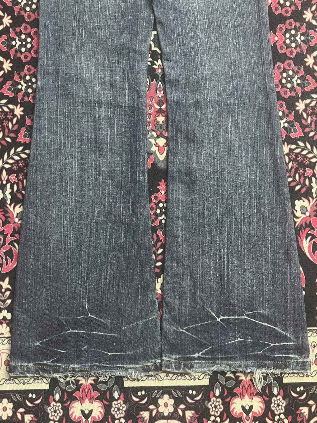 Japanese Brand Japanese Drive Jeans Blue Washed Distressed Flare Denim Size 25" / US 0 / IT 36 - 9 Thumbnail